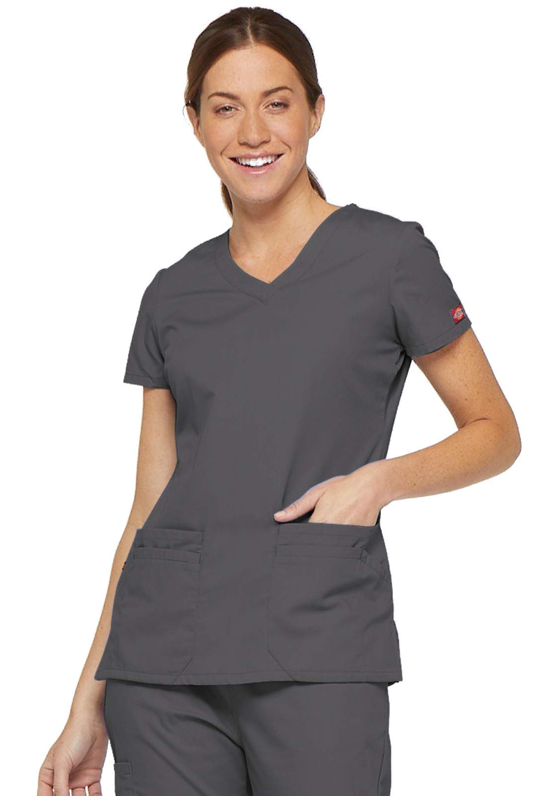 Dickies Women's medical scrubs shirts, Pewter, XXS UK