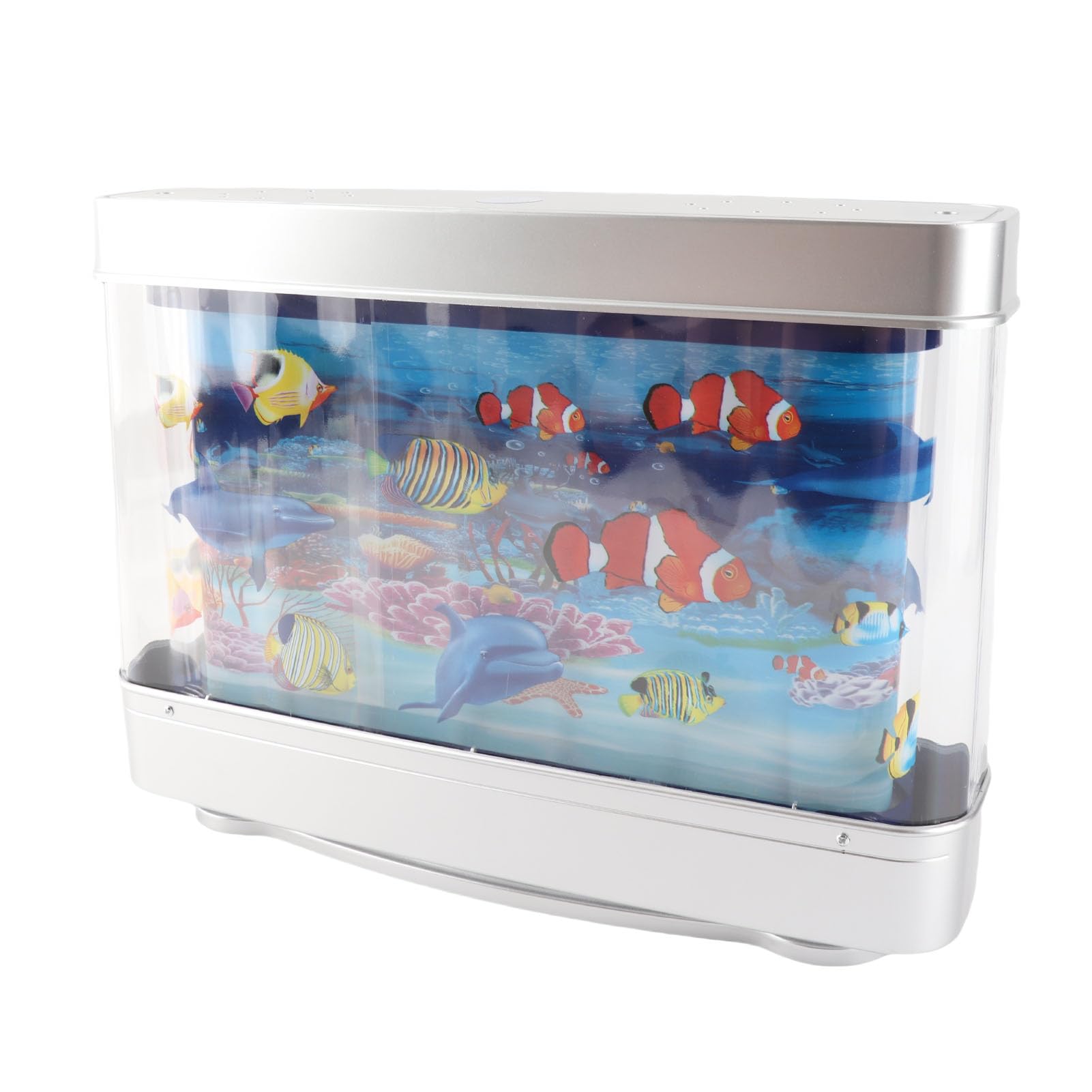 Lámpara de pecera falsa, mini decorativa con peces tropicales, luz nocturna artificial para acuario con peces en movimiento para niños y bebés