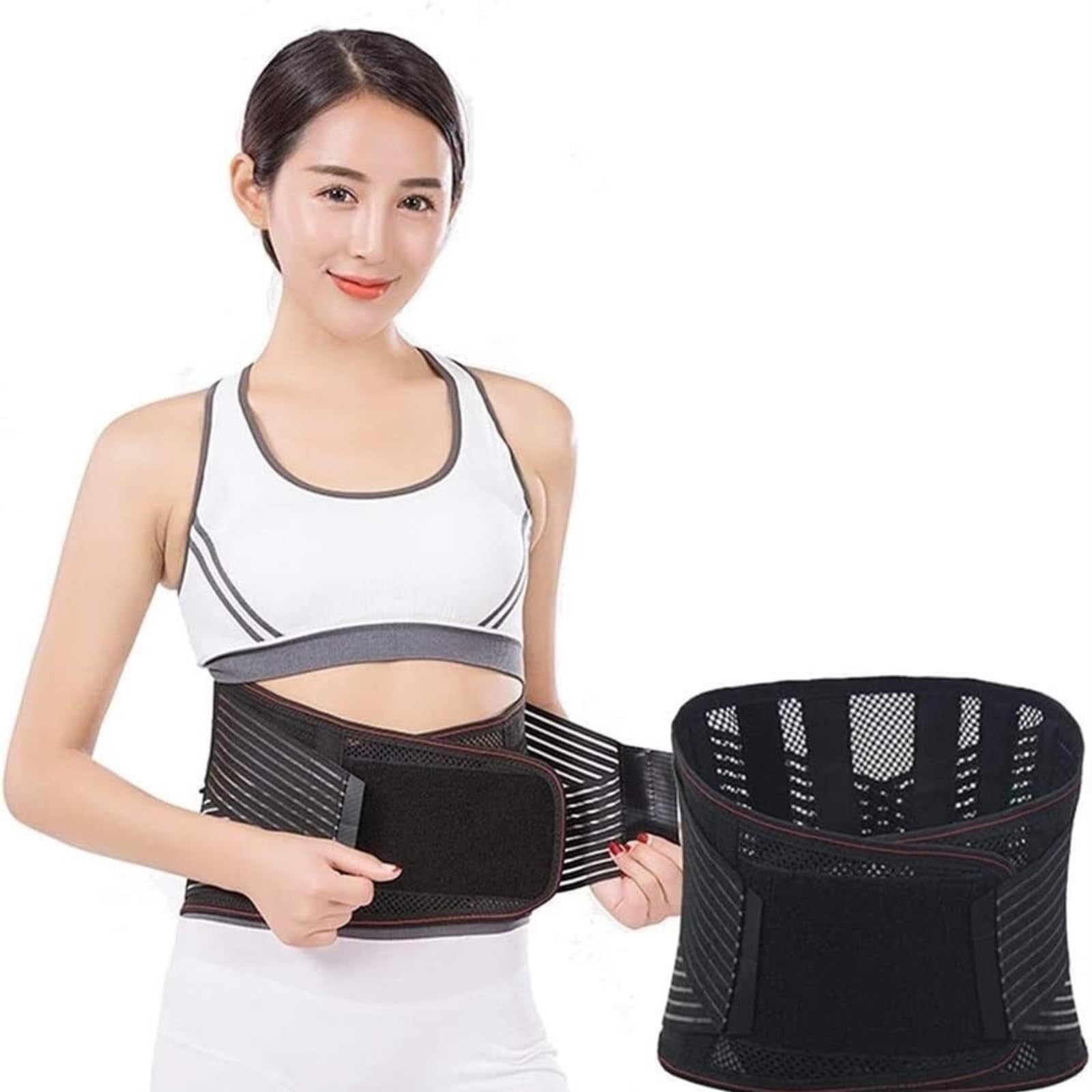 Rückenstützgürtel Leicht Lendenwirbelstütze Gürtel Sommer Unteren Rückenstütze Unterstützung Taille Trainer Lenden Dekompression Atmungsaktiv(M)