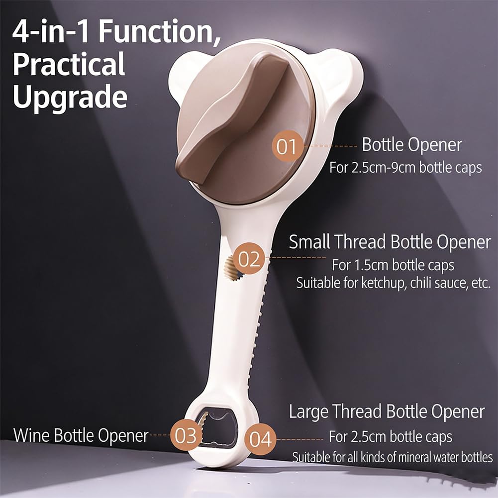 2026 New 4-In-1 Jar Opener, With Adjustable Jaws And Non-Slip Grip, Bottle Openers For Seniors & Arthritis Sufferers, With Extended Handle For Tight Lids And Bottles (3pcs)