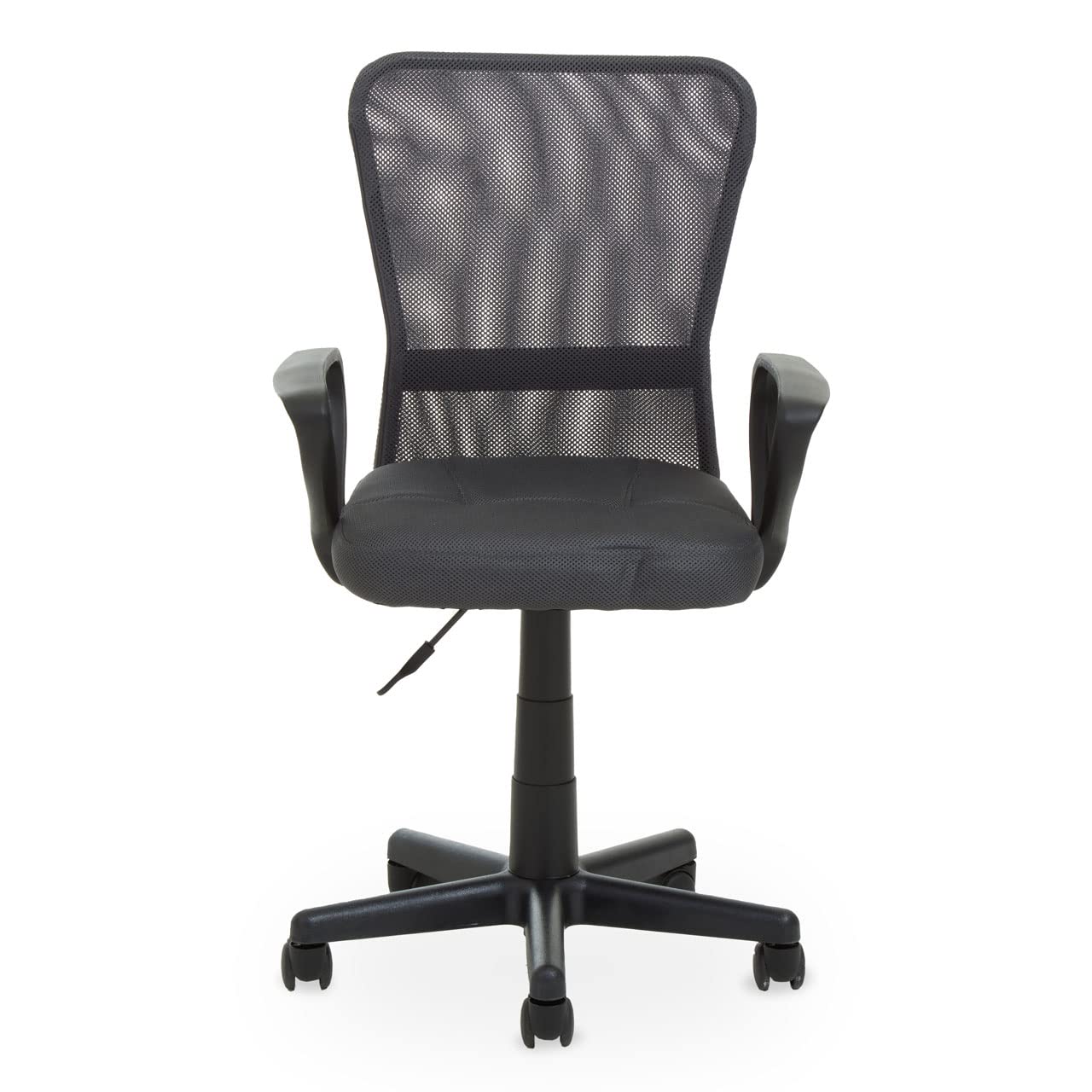 Interiors by PH Home Office Chair - Dark Grey Mesh Back - Ergonomic Lumbar Support - Swivel Base - 5 Castor Wheels