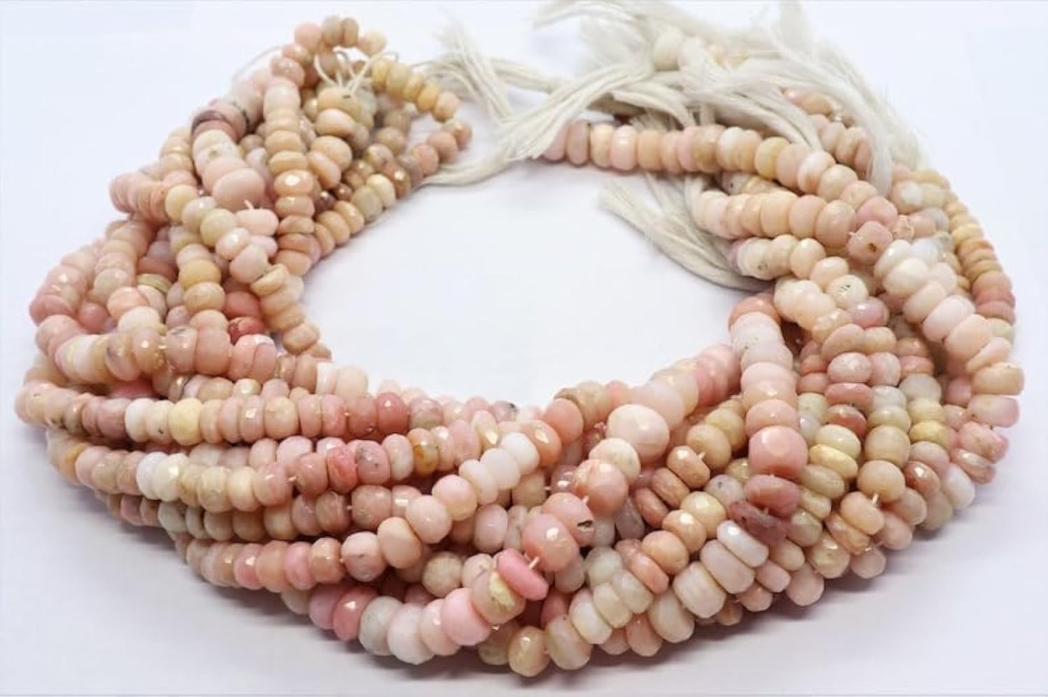 Perles rondes à facettes en opale rose naturelle de 7-8 mm pour fabriquer bracelet et collier