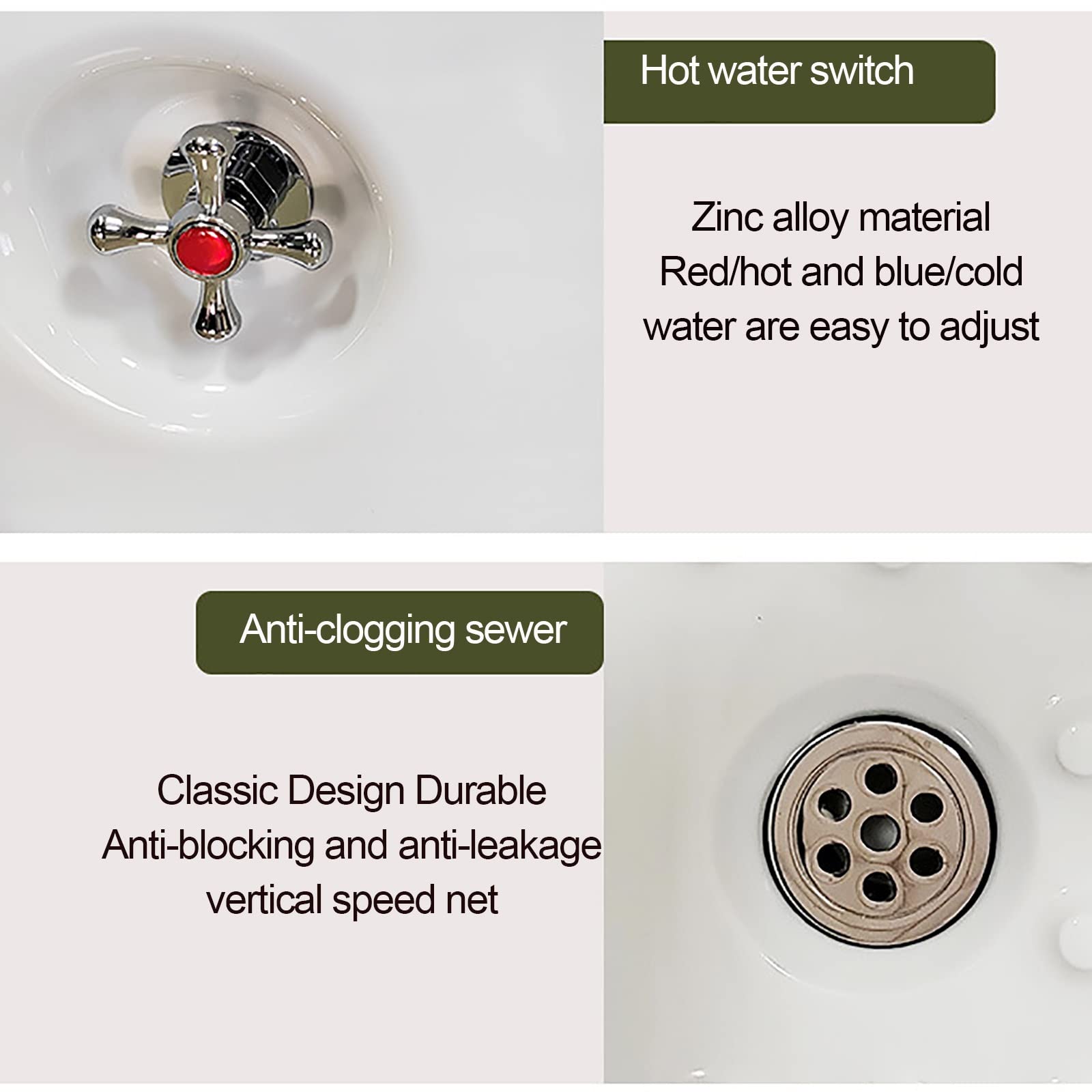 WYOERN Acrylic Square Foot Bath Massage Footbath Foot Soak Tub Pedicure Foot Hot and Cold Adjustment Pedicure Bowl Large Foot Massager Floor Type Foot Massage Basin (Size : Bath)