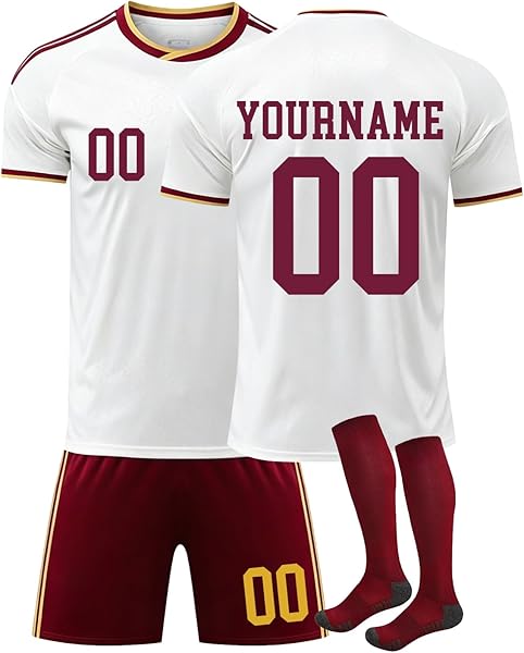 Camiseta de Fútbol Copa Mundial 2026 Personalizadas para Hombres y Niño, Copa Mundial equipación Fútbol DIY Nombre Número con Conjunto Top Pantalón Corto y Calcetines Regalo de Futbol
