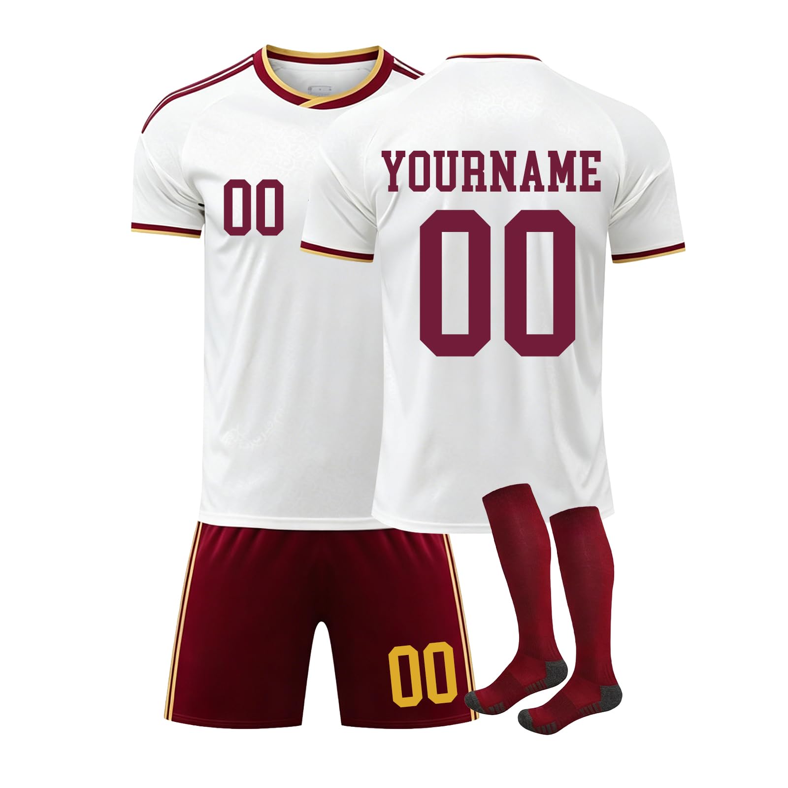 Camiseta de Fútbol Copa Mundial 2026 Personalizadas para Hombres y Niño, Copa Mundial equipación Fútbol DIY Nombre Número con Conjunto Top Pantalón Corto y Calcetines Regalo de Futbol - 1
