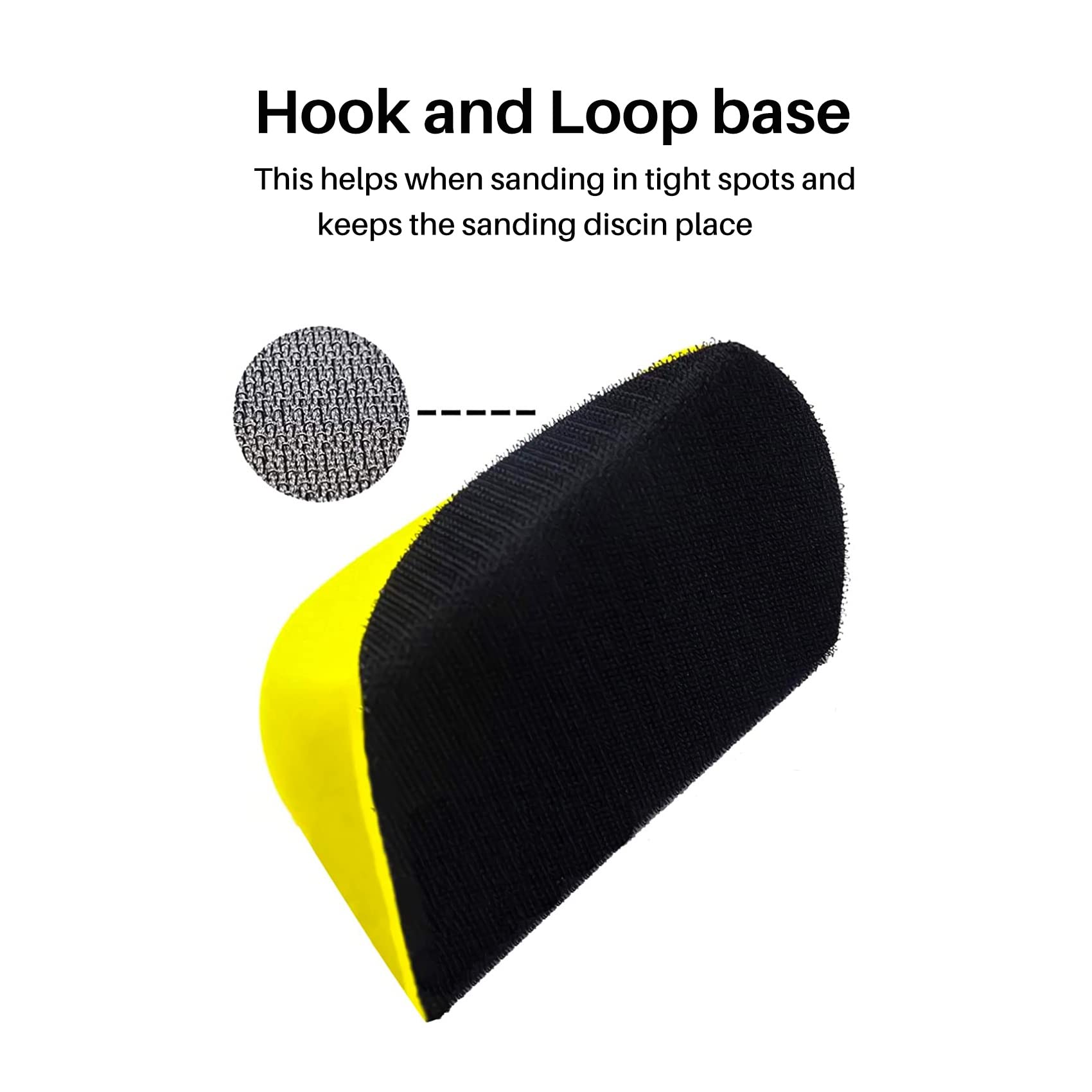 ZyfroaaQ 5 Inch Hand Sanding Block for Hook & Loop Sandpaper Hand Pad Polishing Pad Abrasive Tools, Yellow - Image 2