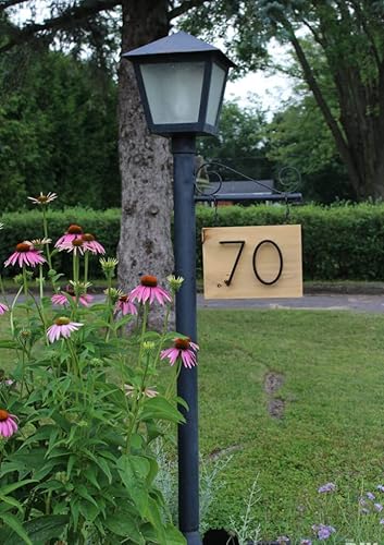 Miniatura 5 de Letrero de dirección de 6 pulgadas, números de casa modernos de metal, números de casa negros para exteriores con tornillos, negro brillante número 0