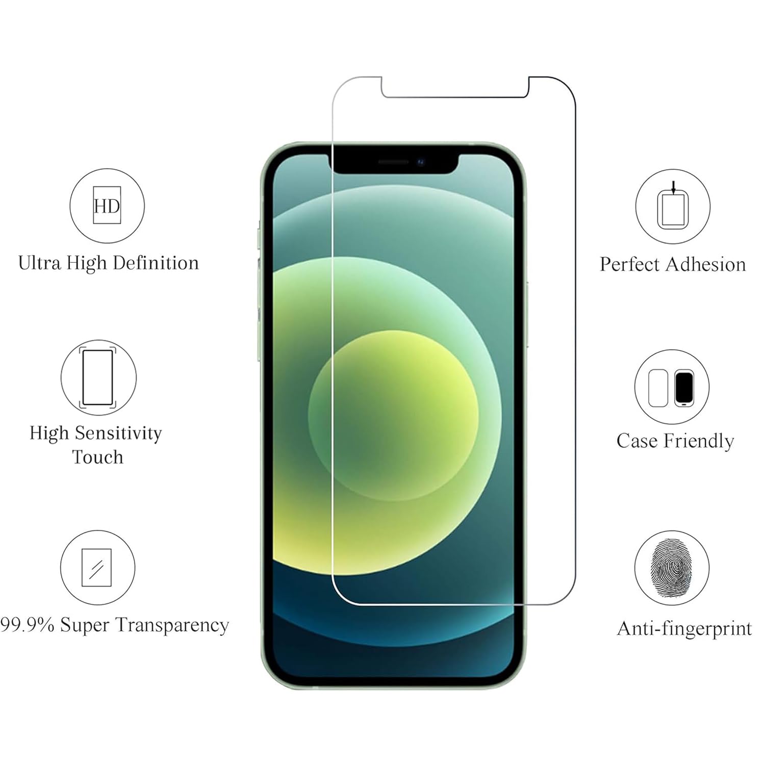 Ailun 3 Pack Screen Protector for iPhone 12 / iPhone 12 Pro, Tempered Glass — Amazon image 2