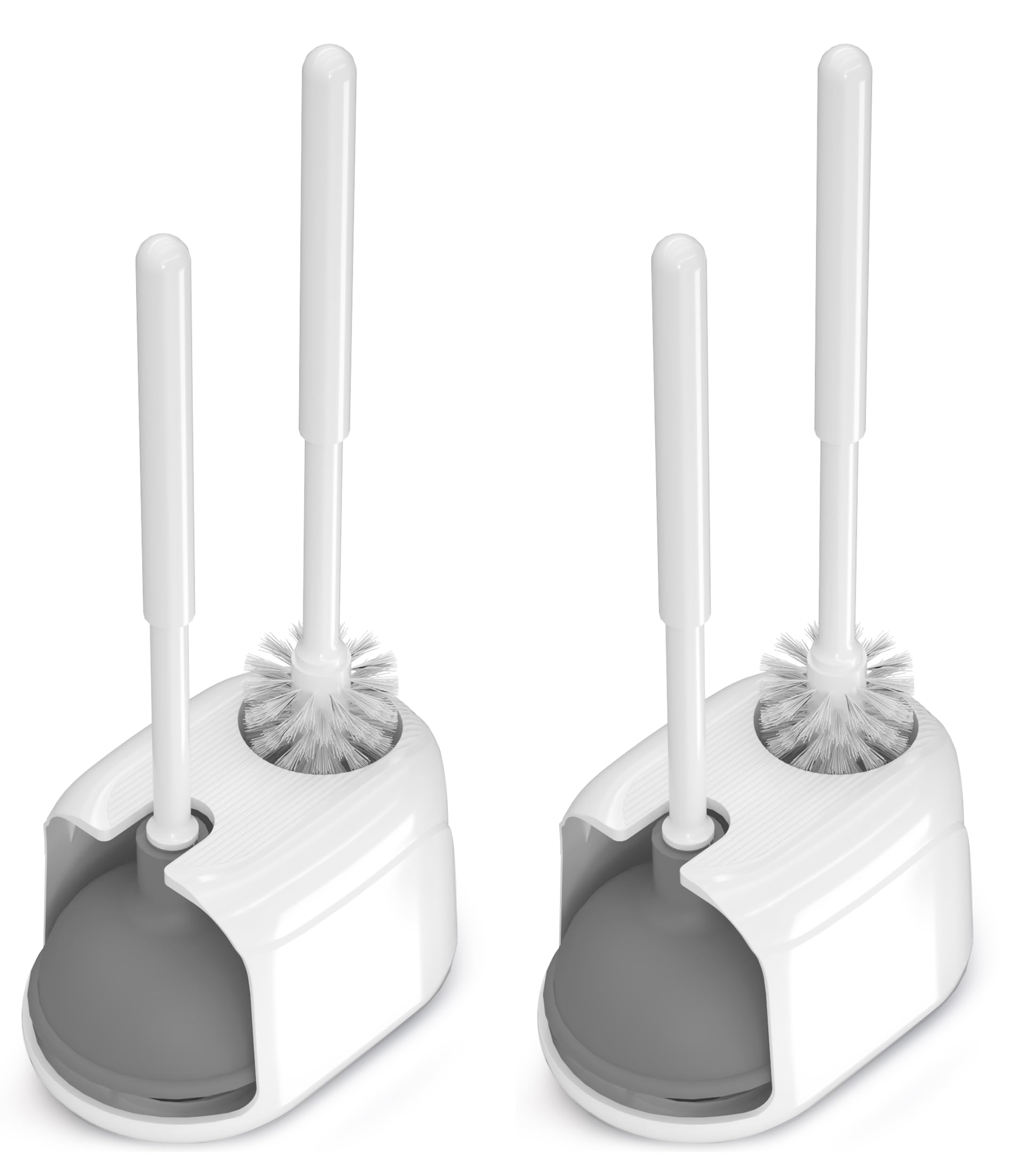 Utopia Home Toilet Plunger and Brush Set with Holder for Deep Cleaning, Includes Toilet Bowl Brush and Plunger for Effective Bathroom Cleaning (Pack of 2,White)