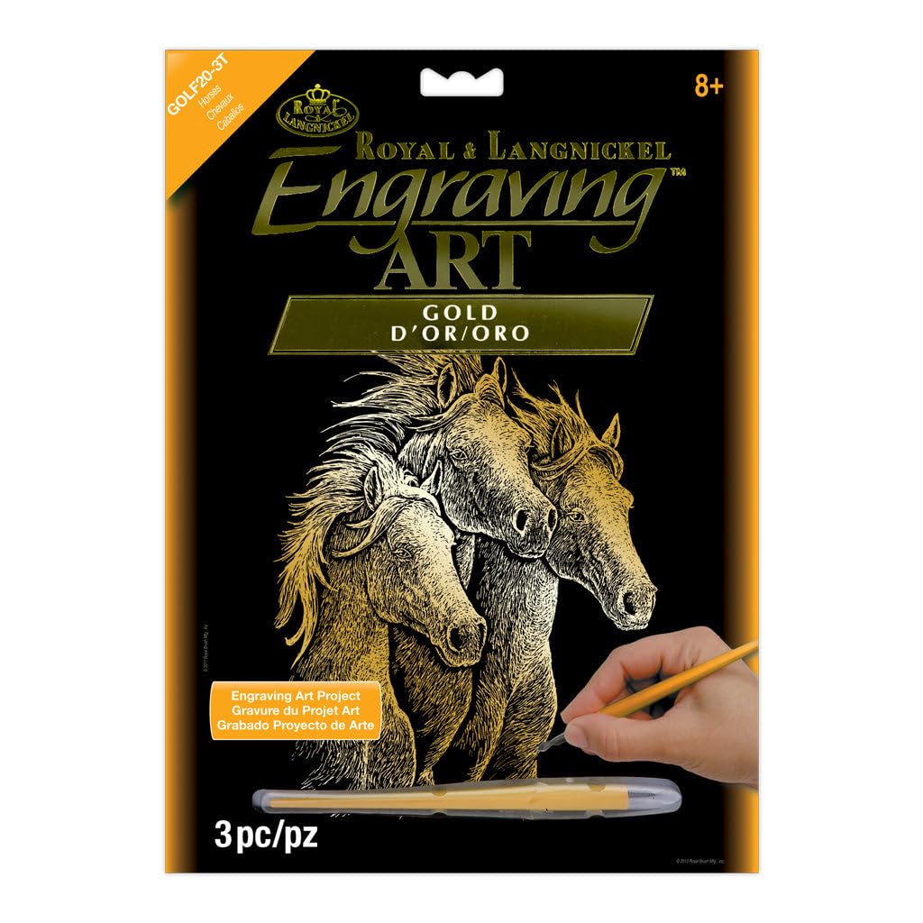 Royal Brush GOLF20 8" X 10" Gold 8"X10" Engraving Art - Horses-image-3