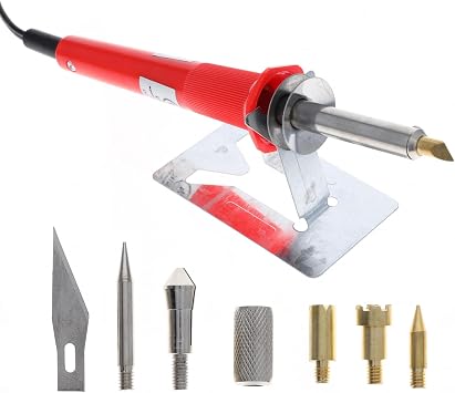 Basic Wood Burning Hot Blade Starter Pen Set with Assorted Designer Tips - 10pc