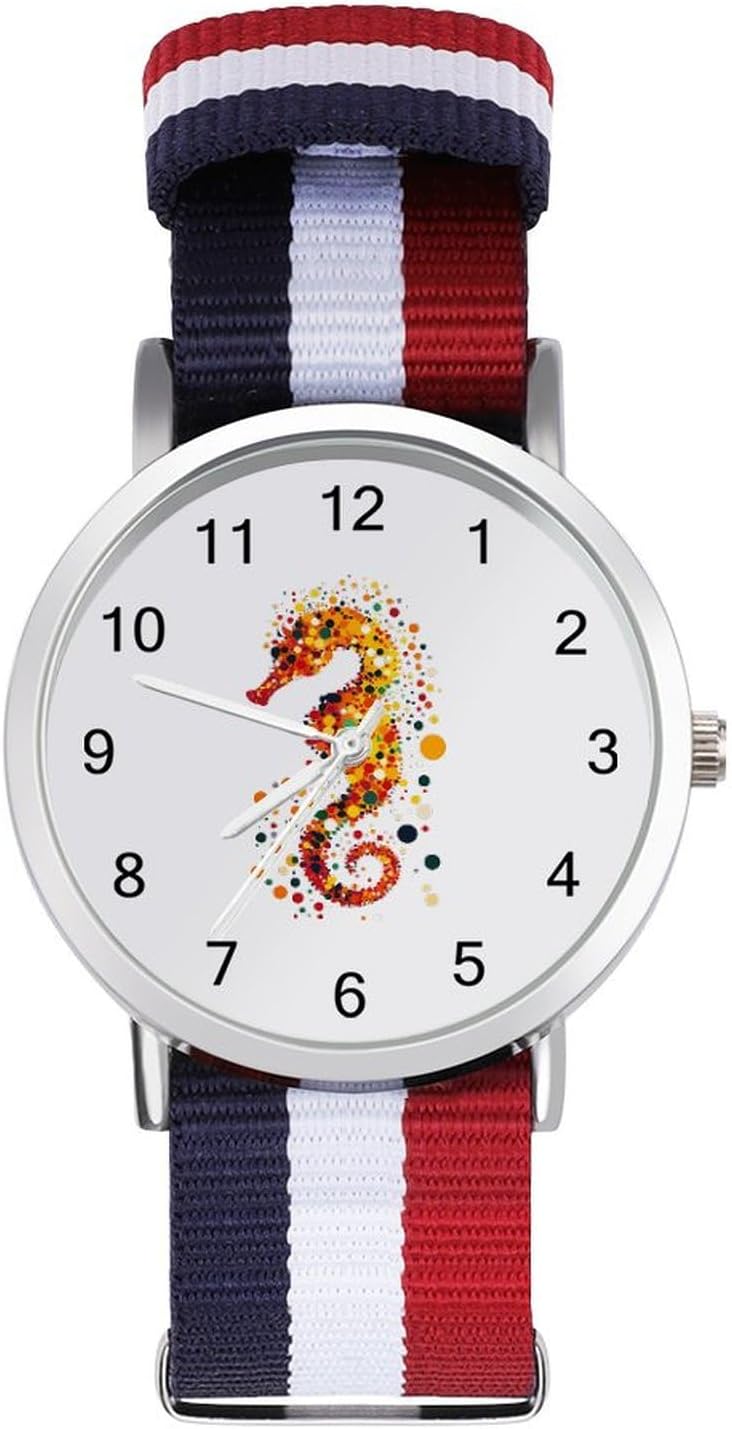 Abstract Hippocampus Seahorse Funny Wrist Watches for Men Women Fashion Graphic Watch for Work Workout