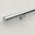 Muzata 12ft Staircase handrail Brushed Stainless Steel Safety Wall Mounted for Indoor Outdoor Stair Hand Railing Round 2”OD Pipe on Stairs Balusters HK27 SL4,HR0 HR5
