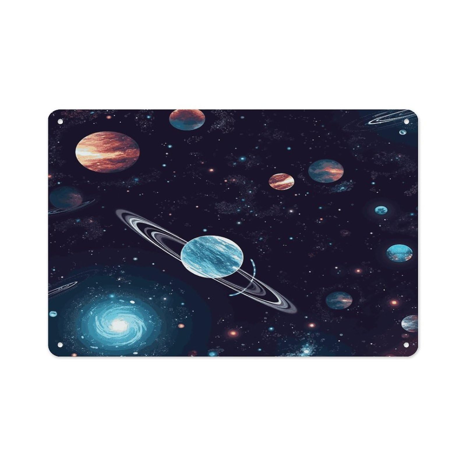 Fekiloot Style Galaxy Decor Wall Decor-Aluminum Painting,Tin Sign For Vintage Decoration,Wall Sign For Bathroom Living Room Kitchen Home Farm Farmhouse 11.8 * 7.9 Inch