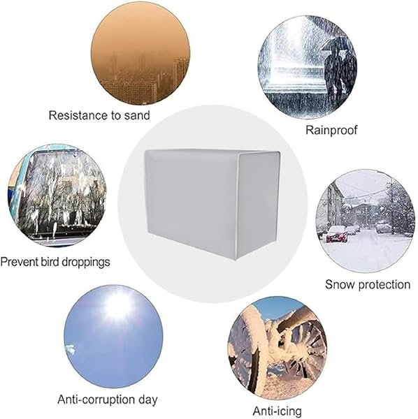 Copri Condizionatore da Esterno, Copertura Condizionatore Esterno Universale, Copertura Condizionatori Pvc, Coperchio Condizionatore Esterno Impermeabile Solare Anti-Polvere Anti-Neve-86 * 35 * 60cm - 5
