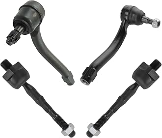 TRQ Front Inner and Outer Tie Rod Set 4 Piece Compatible with 2011-2012 Infiniti G25 2010-2013 G37 2015 Q40