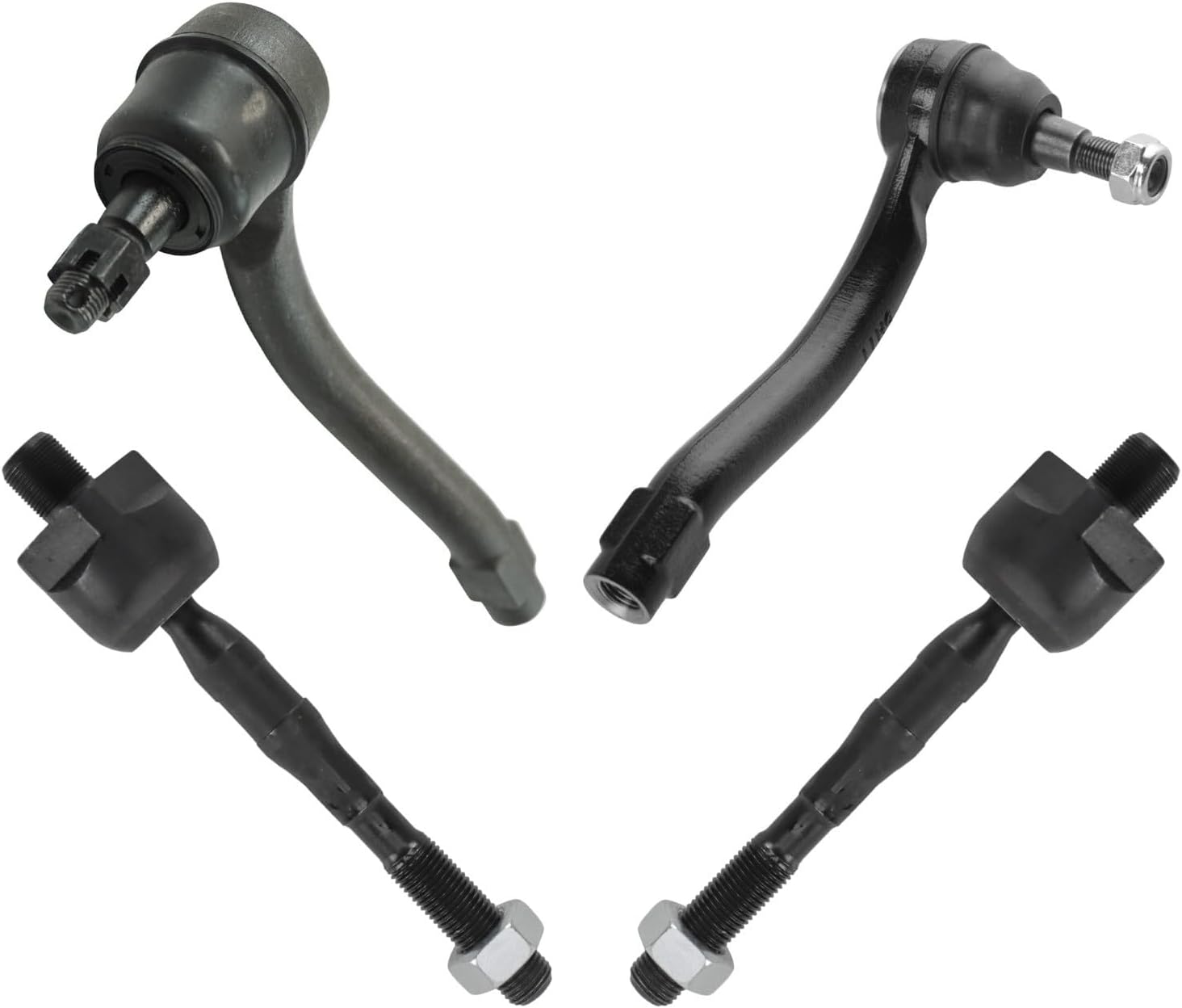 TRQ Front Inner and Outer Tie Rod Set 4 Piece Compatible with 2011-2012 Infiniti G25 2010-2013 G37 2015 Q40