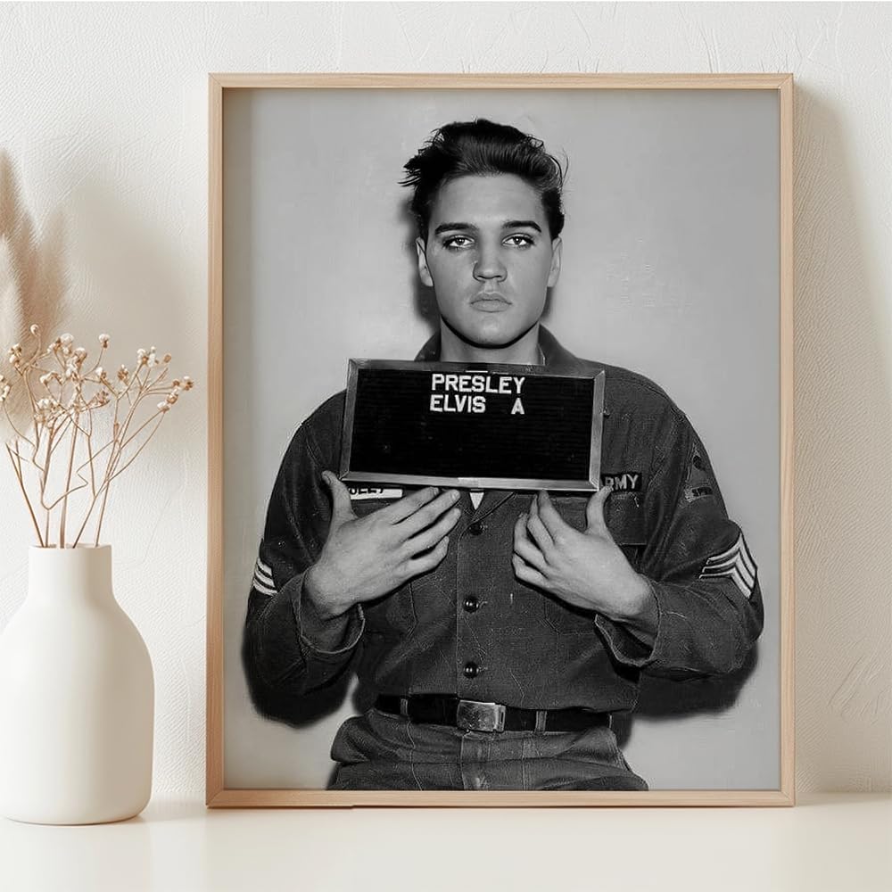 Amazon.com: Vintage Elvis Enlistment Portrait 11x14 Framed Retro