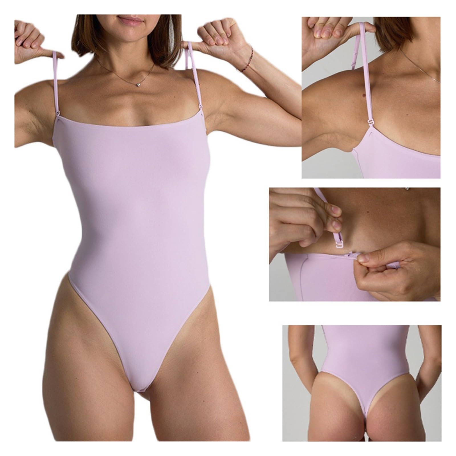 Faja moldeadora de cuerpo elástica sin tirantes, traje sin costuras con Control de barriga, Tanga con hombros descubiertos, corte ajustado for mujer