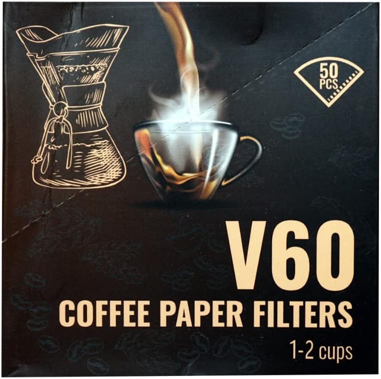 FRIENDSGEAR Disposable Coffee Filters 2Pack (50Pcs each) Cone Shape V60 Coffee