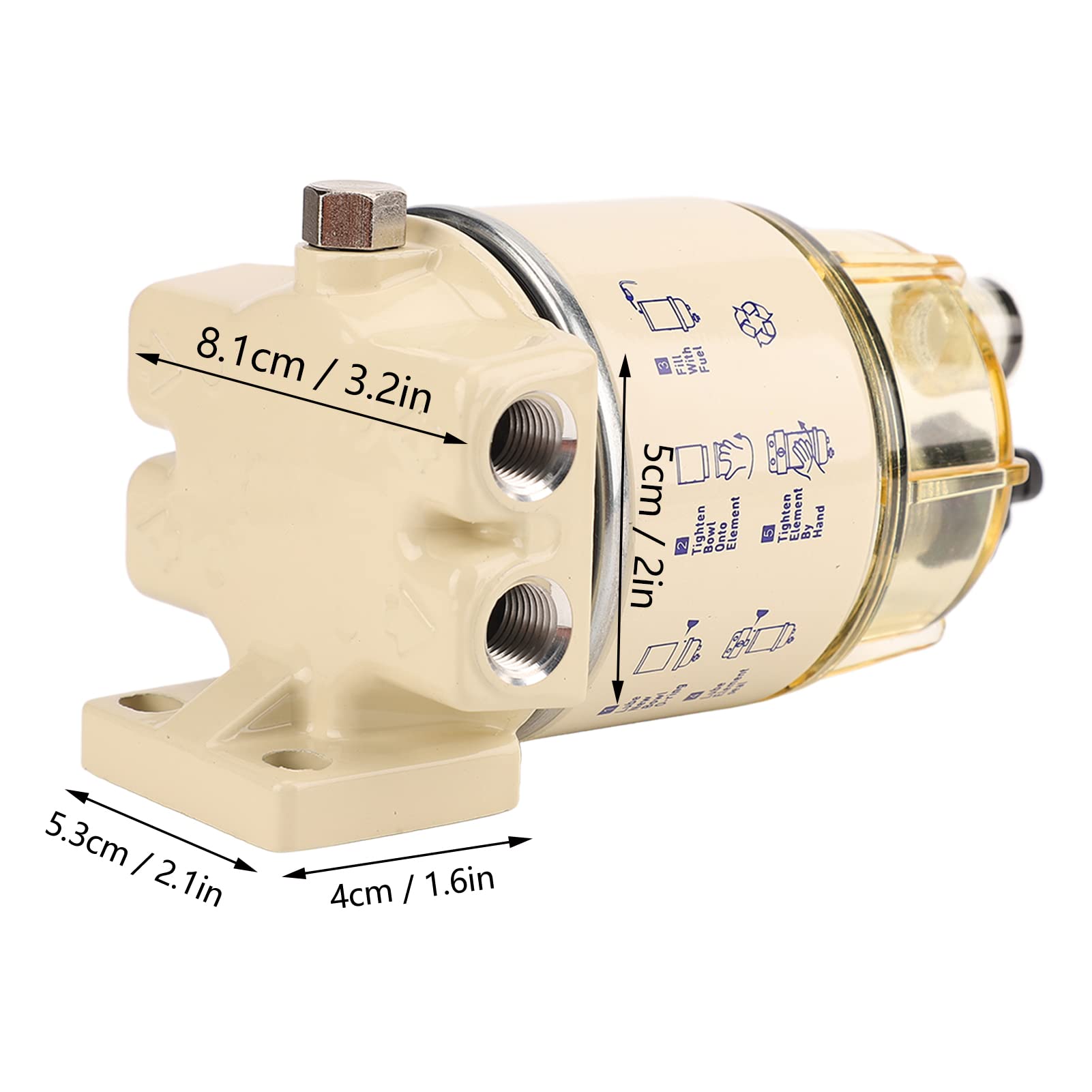 Separatore Acqua Carburante Per Motori Marini - Filtro Depuratore In Metallo Per Piccole Imbarcazioni, Barche E Motori Fuoribordo - Foto 6