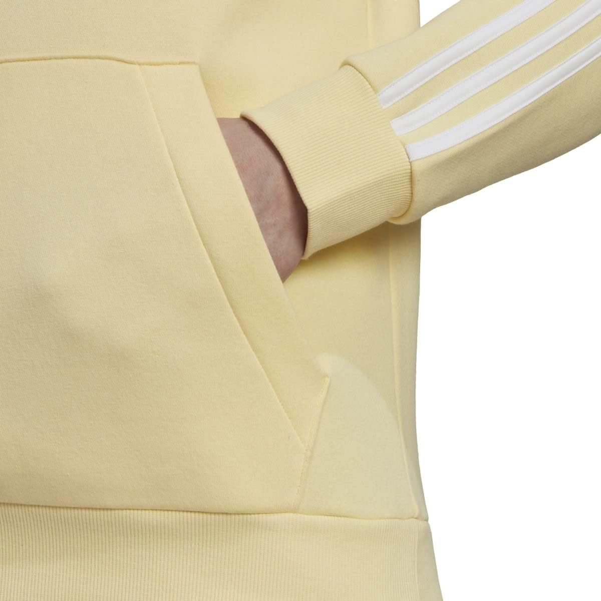 adidas Men's 3-Stripes Fleece Hooded SweatShirt, Almost Yellow-white, XX-Large Tall - Image 5