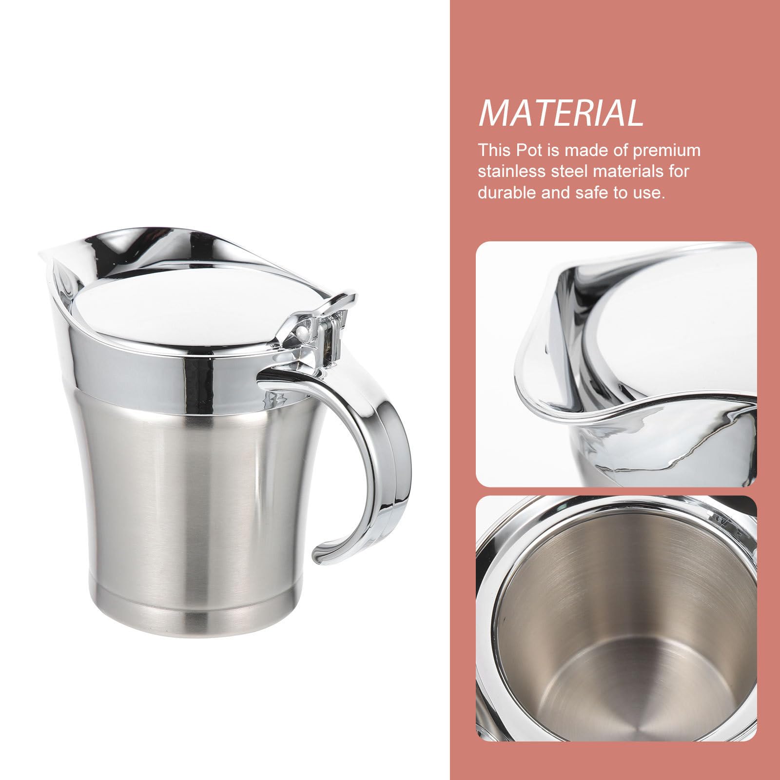 Dispensador sin Salsa de Inoxidable Vertedor de Acero en 500ml Goteo y Diseño Simple Servir para Cocina y Restaurante