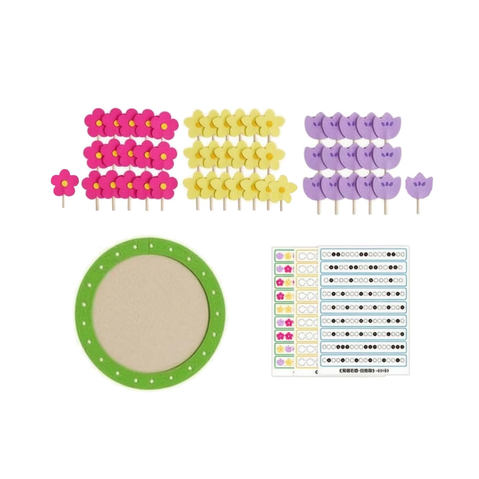 Gioco Prescolare con Fiori in Feltro Creativo Gioco con Tavola Forata e Fiori Compatto Giocattolo Educativo per Sessioni Tranquille l Tavolo