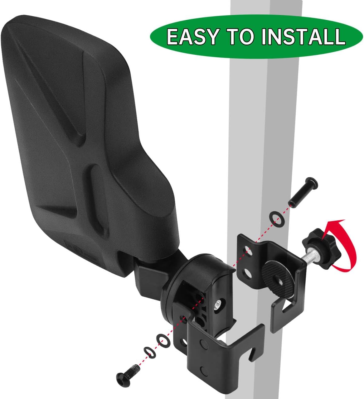 SHEJISI Golf Cart Mirrors,Golf Cart Mirrors Rear View is Universal Fits 0.7"-1.35" Square Rail,No Drilling,360° Rotation,Foldable,High Definition,Durable Anti-Shudder,Fits Club Car,EZGO,Yamaha,Zone
