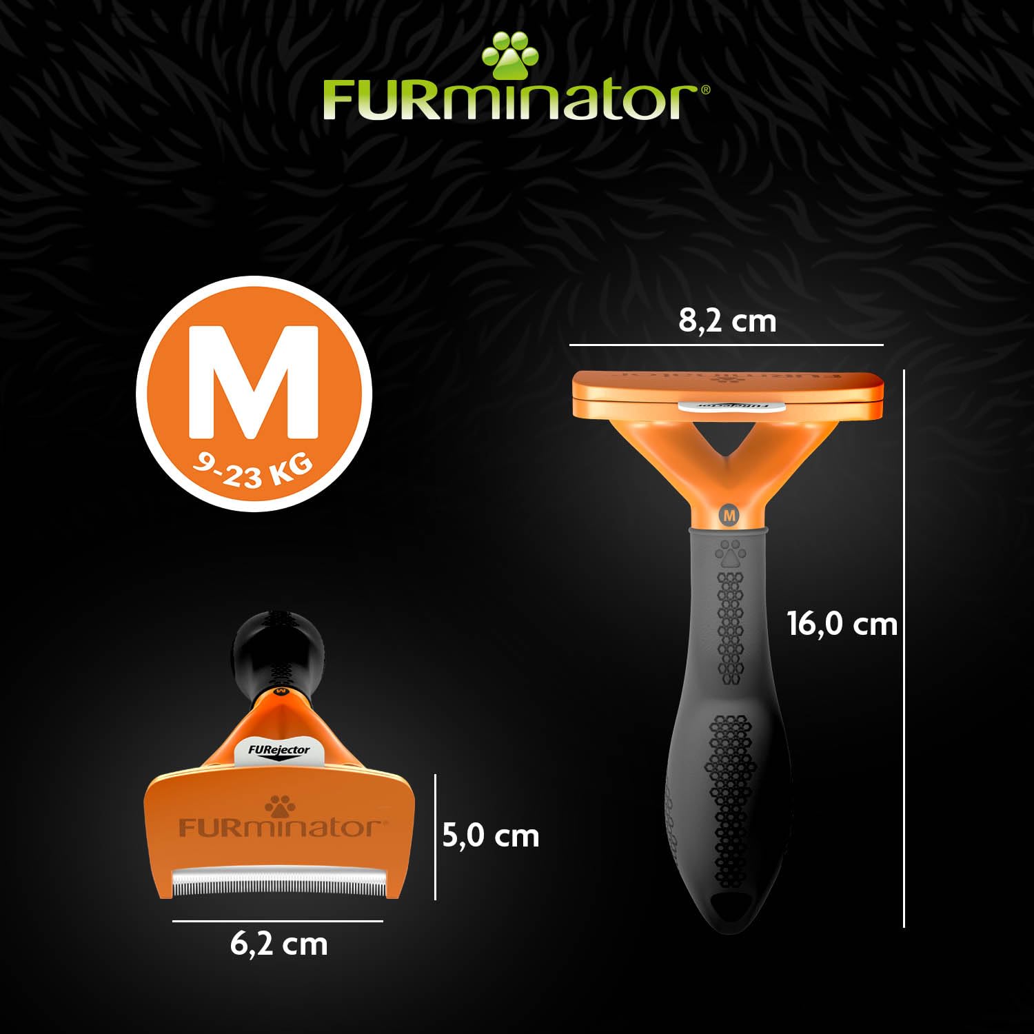 FURminator deShedding-Tool Hund Größe M Kurzhaar - Hundebürste für mittelgroße Hunde zur Entfernung der Unterwolle