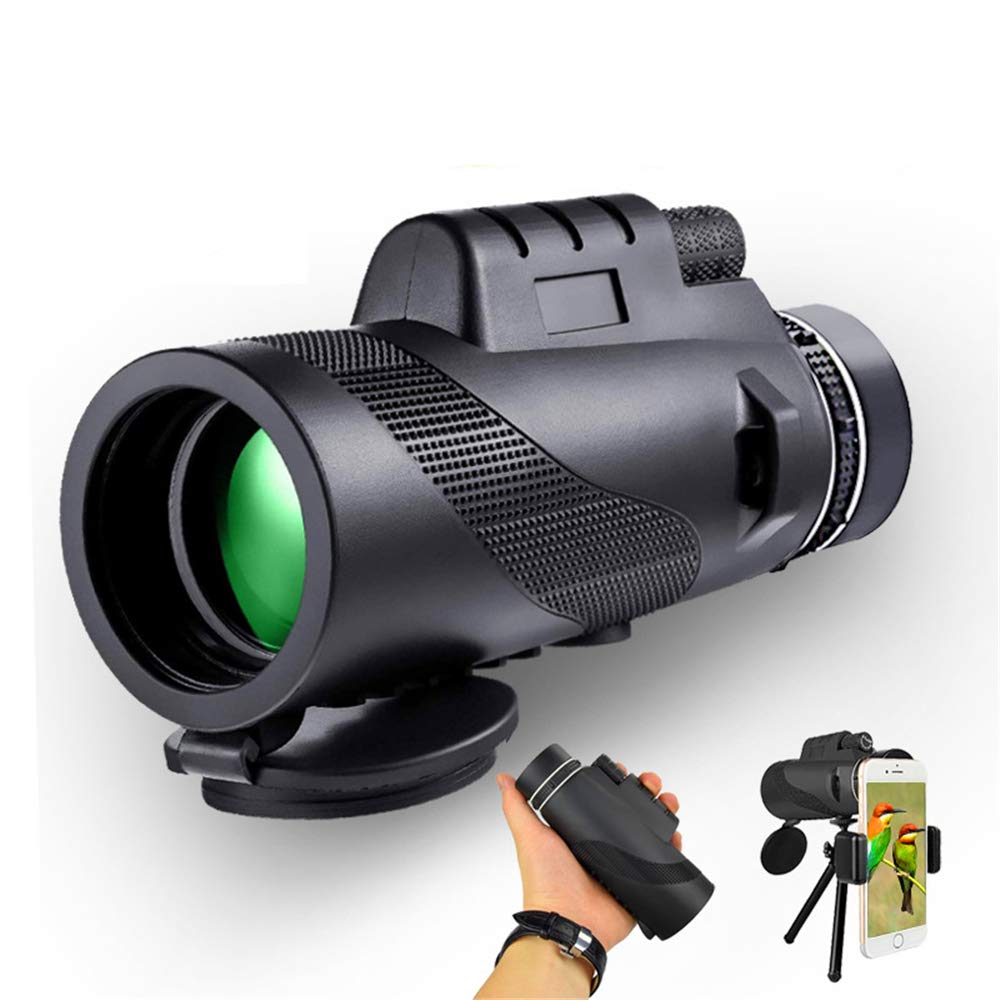 QYSY Monocular Telescope, 12X50 High Definition BAK4 Prism & FMC HD Monocular with Smartphone Holder & Tripod,IPX7 Waterproof for Wildlife Hunting Camping Travelling Wildlife