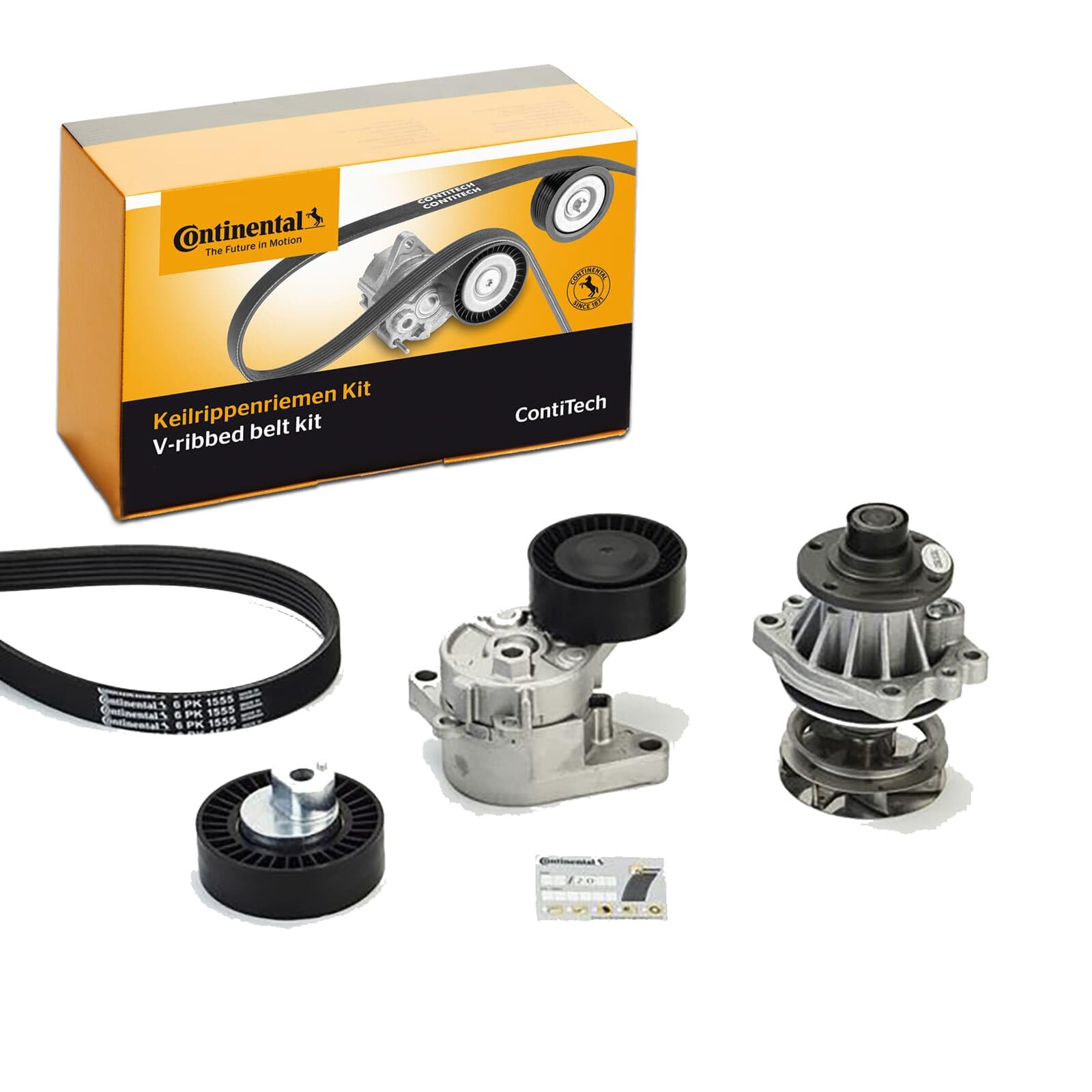 CONTITECH 6PK1555WP2 Pompa acqua + Kit cinghia Poly V con anello tenuta meccanico meccanico