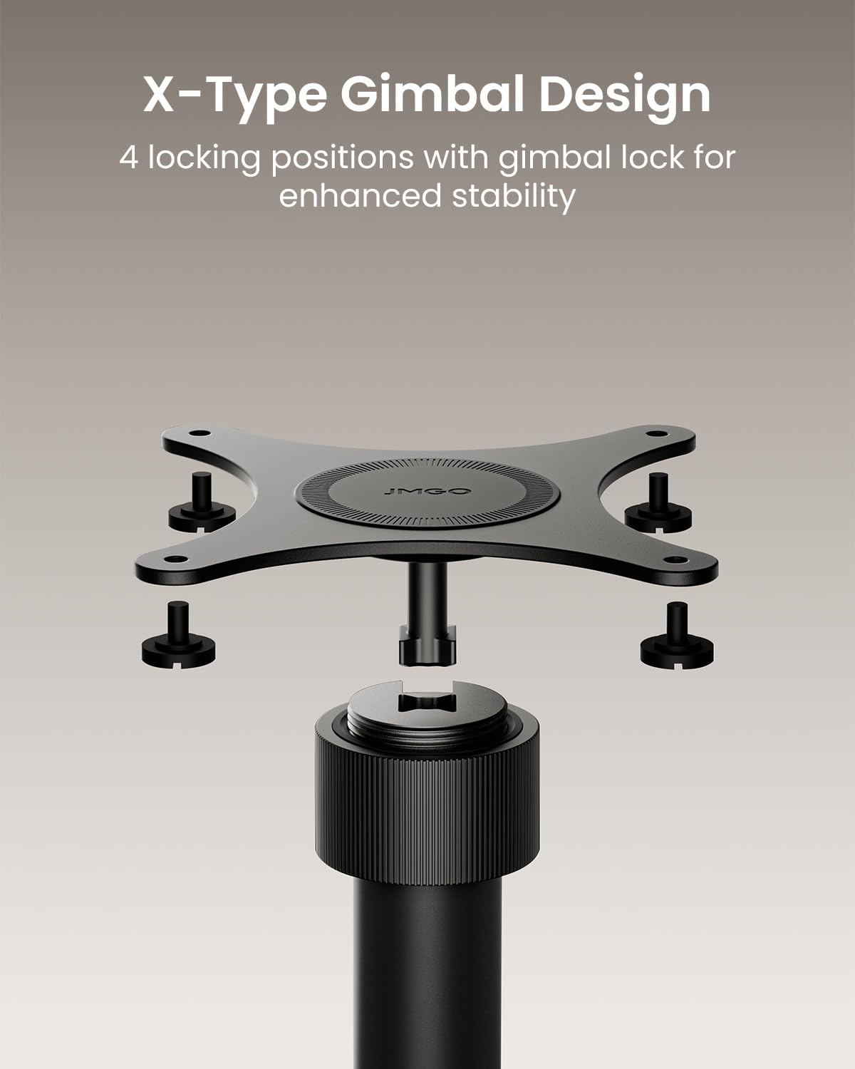 JMGO N3 Ultimate Support de Sol Original pour Projecteur, X-Gimbal avec Gestion des Câbles, Rotation à 360°, Structure Métallique Robuste, Base Antidérapante