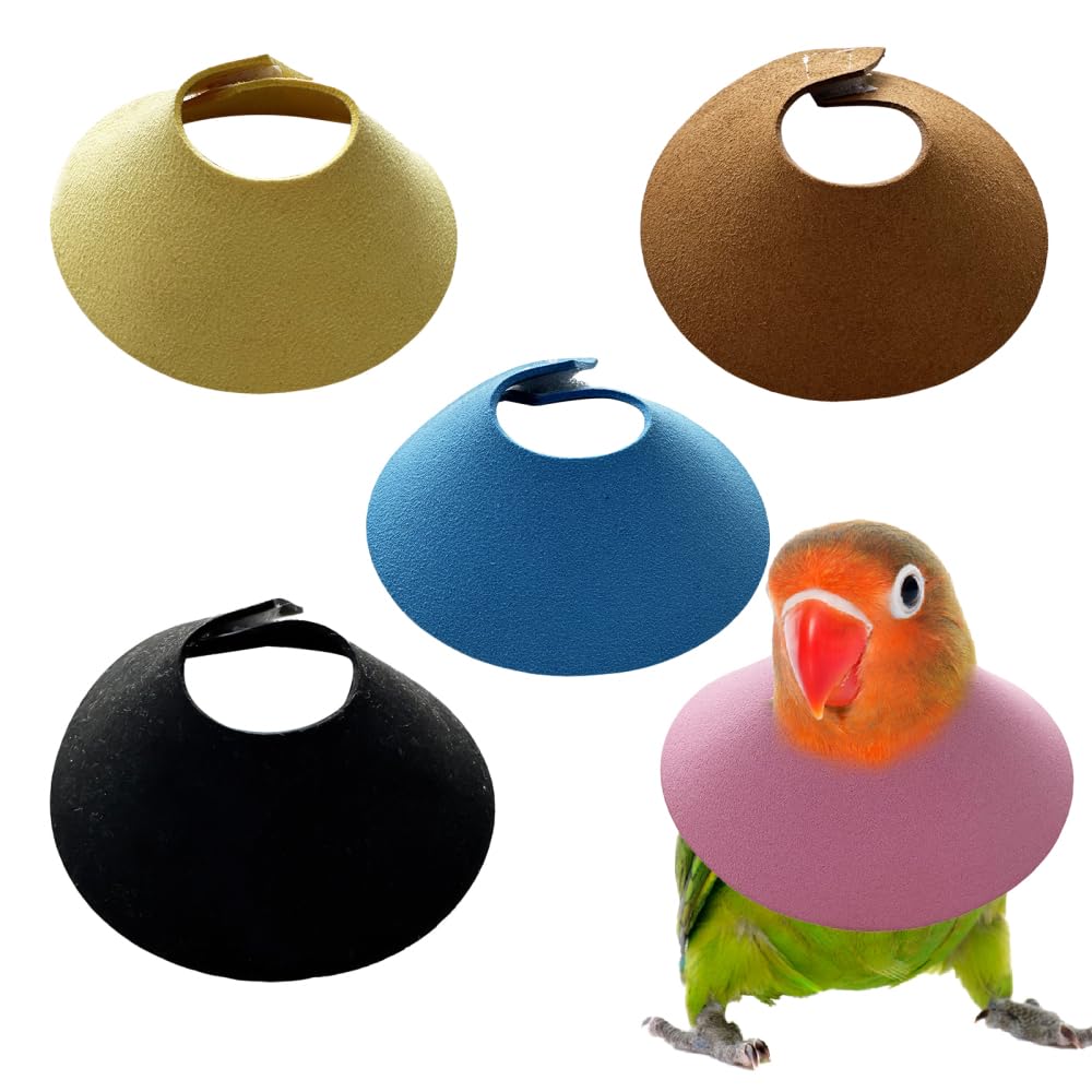 5PCS Bird Cone Collars, Pet Anti-bite Cones Birds Neck Protective Recovery Collar for Budgies Parrots Cockatiel Lovebirds Cockatoo