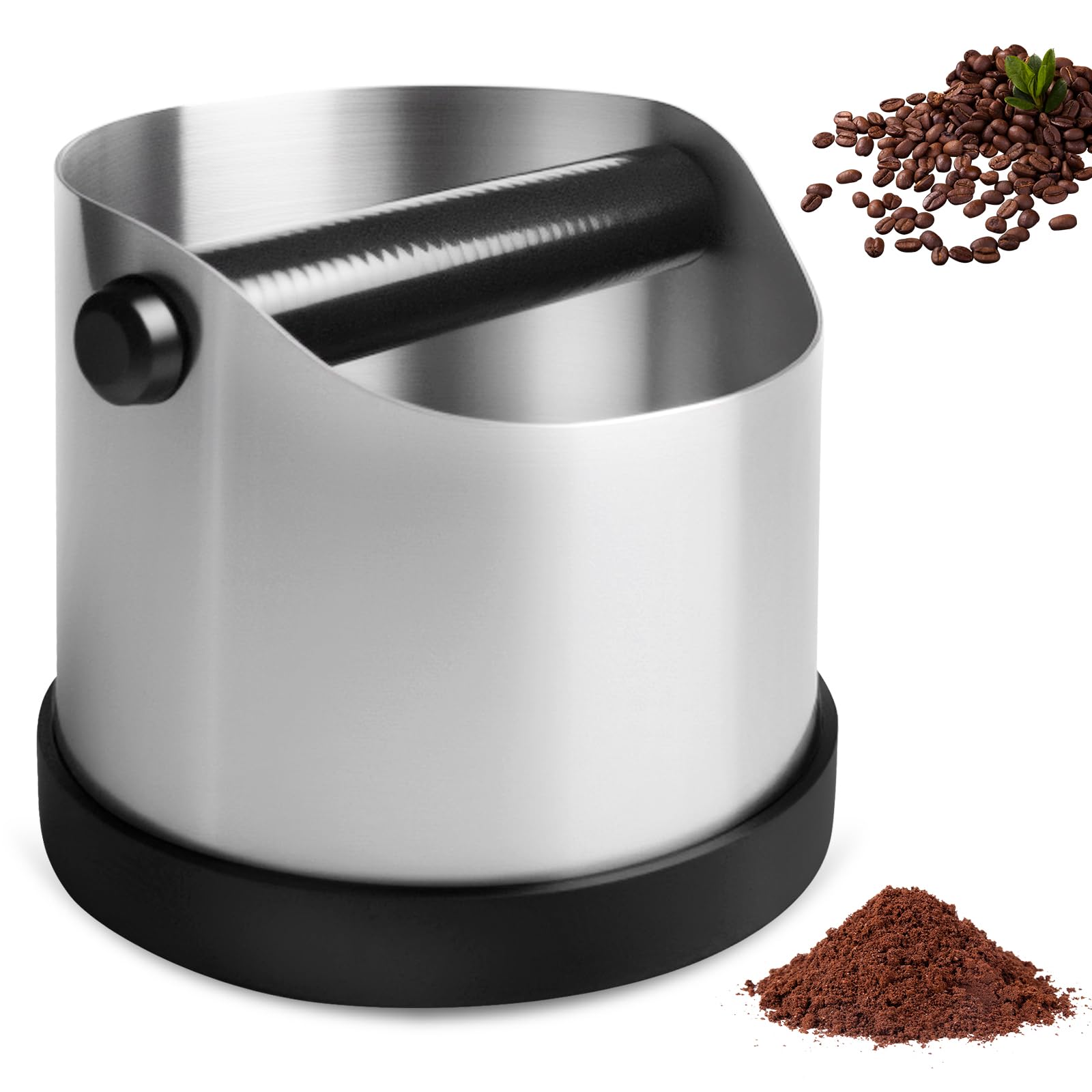 PORFOYO Contenitore per colino, contenitore per caffè in acciaio inox, con fondo antiscivolo, per raccogliere e riciclare