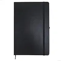Caderneta A5 Tipo Moleskine Executiva, Capa em Couro Sintético Premium, com Elástico para Fechar, Fita Marca Páginas e Porta Caneta (Preto Sem Pauta)
