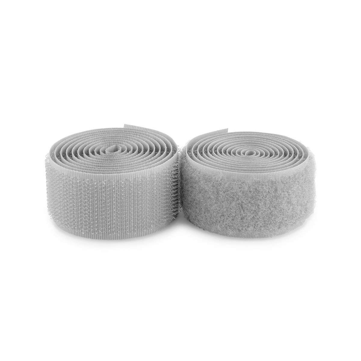 1 Inch Wide Light Gray Sew on Hook and Loop Tape Non-Adhesive 1 Yd Length Gray Nylon Hook Loop Tape Fabric Fastener Set for Military Form Bags Clothes Shoes Backpacks DIY Craft