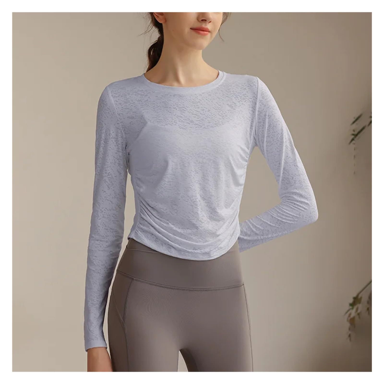 Maglia Palestra Donna T-Shirt da Yoga Traspirante, Donna, Corsa, Fitness, Manica Lunga, Allenamento for Pilates, Top Sportivo