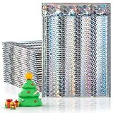 AMIFF Metallic Bubble Mailers 7 x 11 Inch, Pack of 25 Holographic Bubble Mailers Metallic with Sturd
