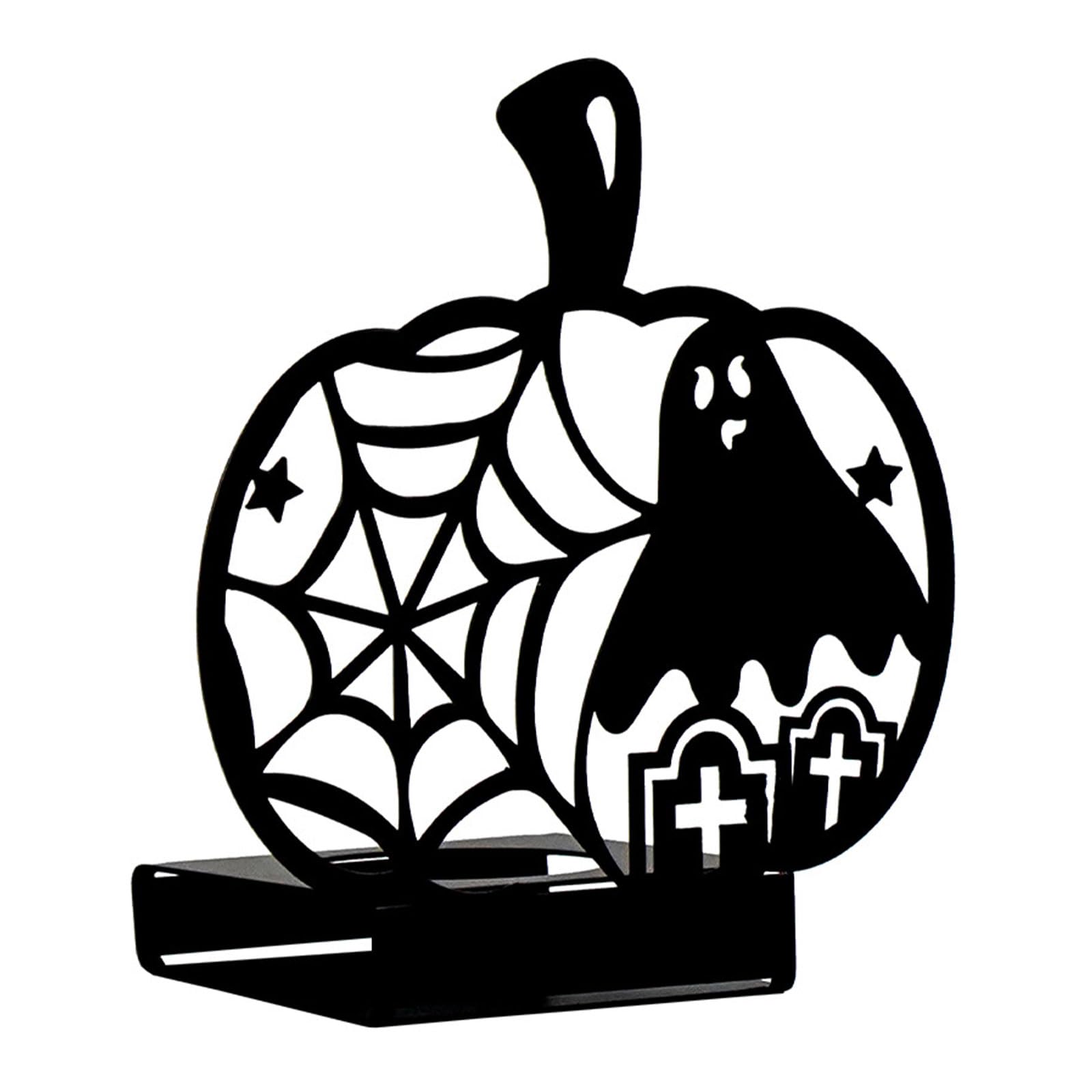 Msioytog D Horror Hollowe Ghostly Bat Cats Iron Holders For Halloween Metal Tealight Stan Candlestick Table Ecors Centerpieces Candlestick