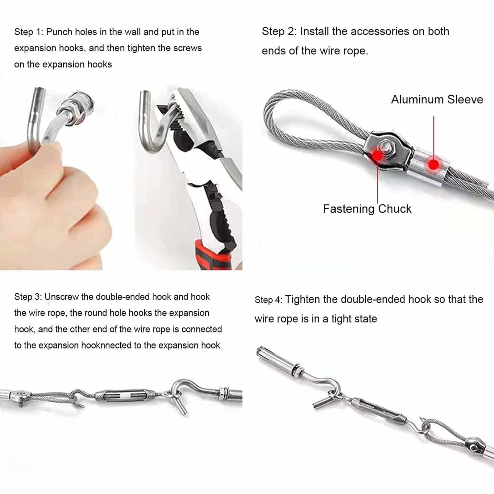 Este tendedero de Ropa de Acero Inoxidable 304, tendedero de Pared Resistente, Extensible, para Uso en Interiores y Exteriores, tendedero retráctil (Color: Plata, Tamaño: 50 m/164,04)