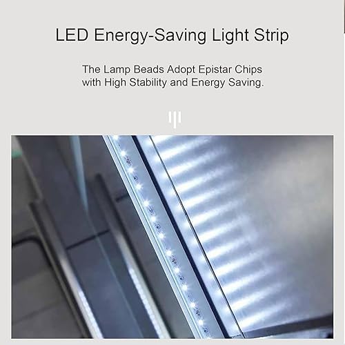 Miniatura 6 de Espejo de tocador LED para baño con luz delantera y trasera, espejos de pared con antiniebla, 2 colores (tamaño pequeño)