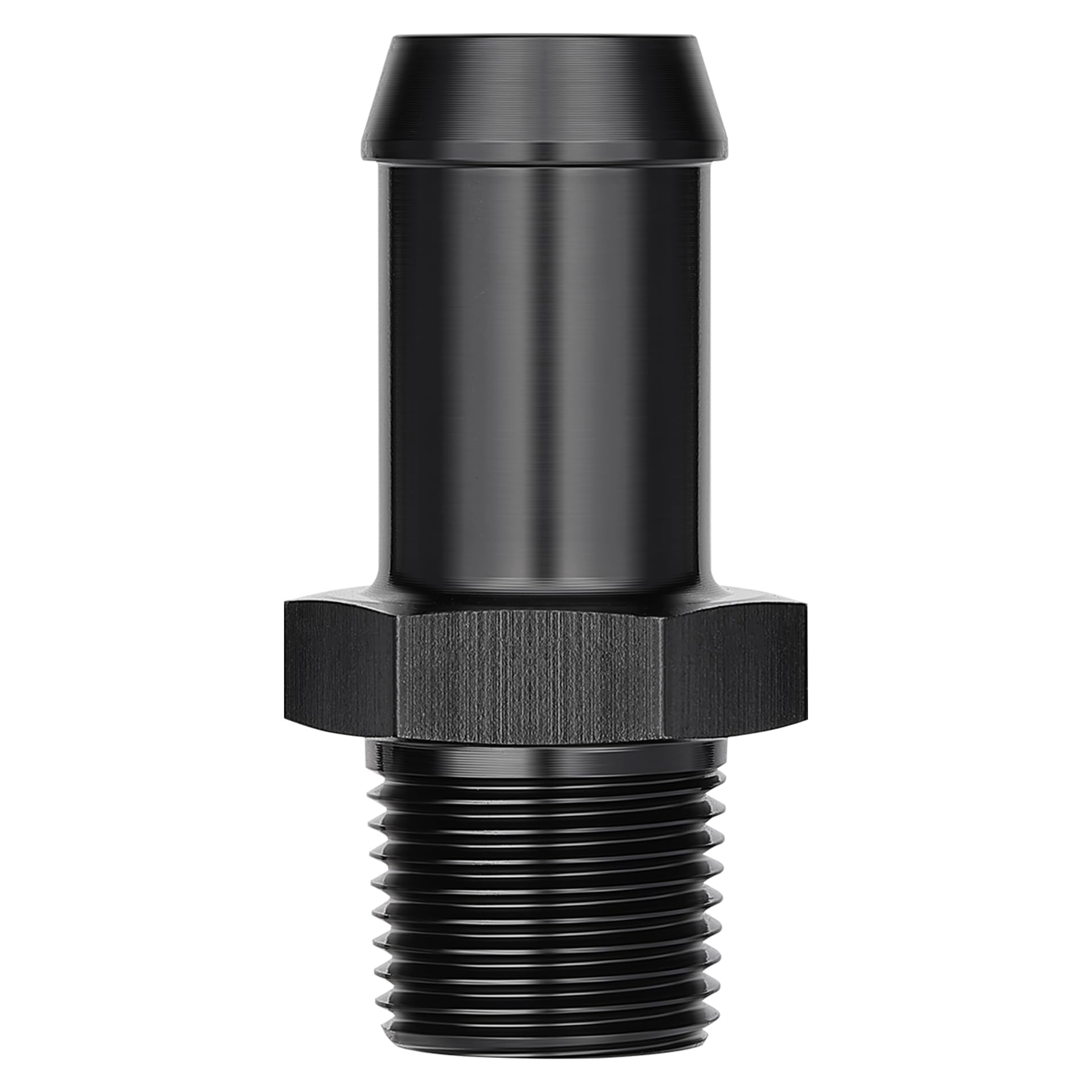 EVIL ENERGY 1/2" NPT Male to 1/2" Barb Fitting Adapter Straight Aluminum Black