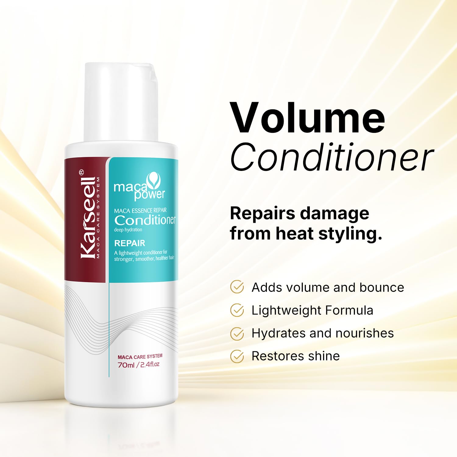 Karseell Coffret de Soins Capillaires, Collagen Masque Cheveux + Shampooing Volumateur +Après-Shampoing, Kits de Voyage pour Tous Types de Cheveux
