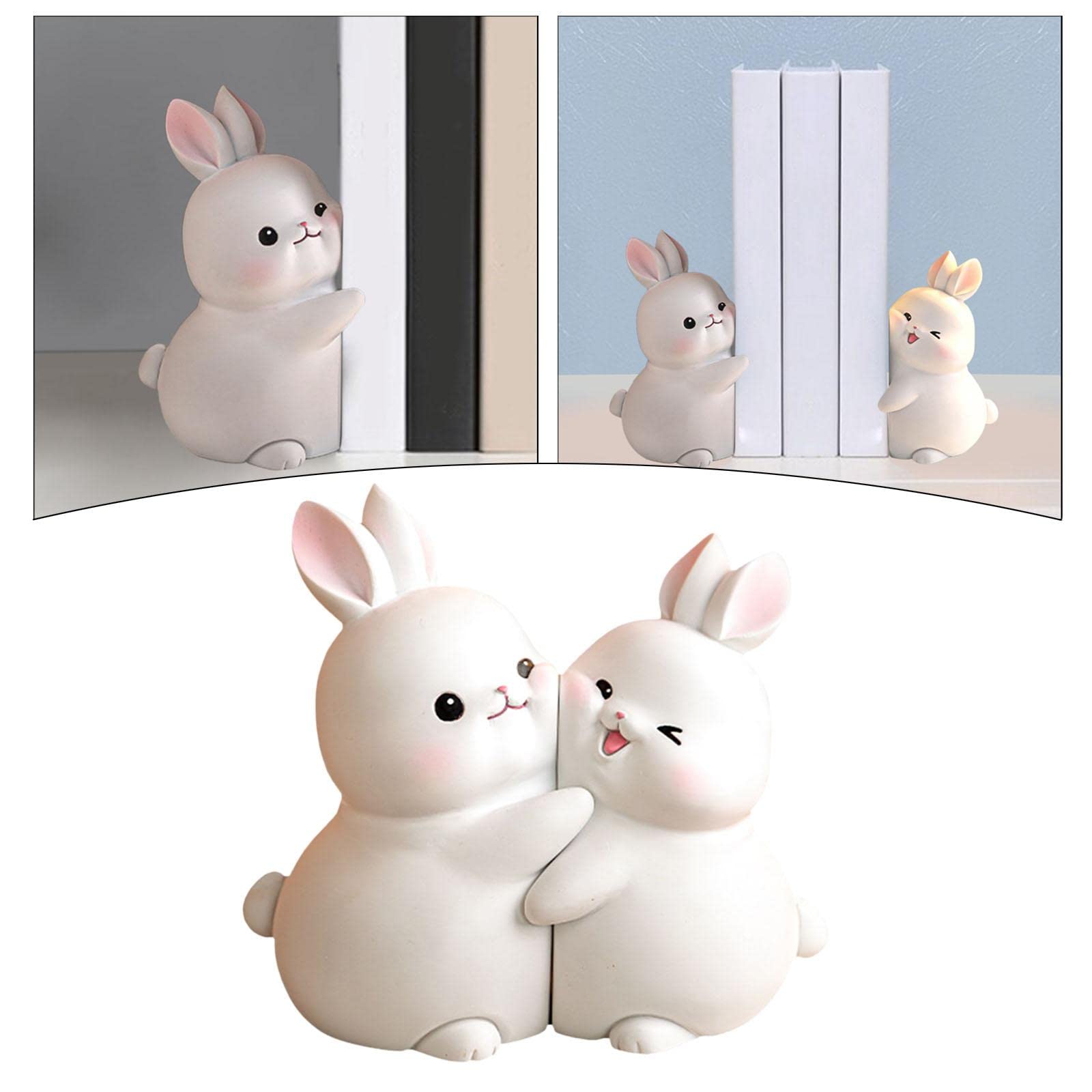 Amazon | Qianly うさぎのブックエンド ブックスタンドホルダー うさぎ