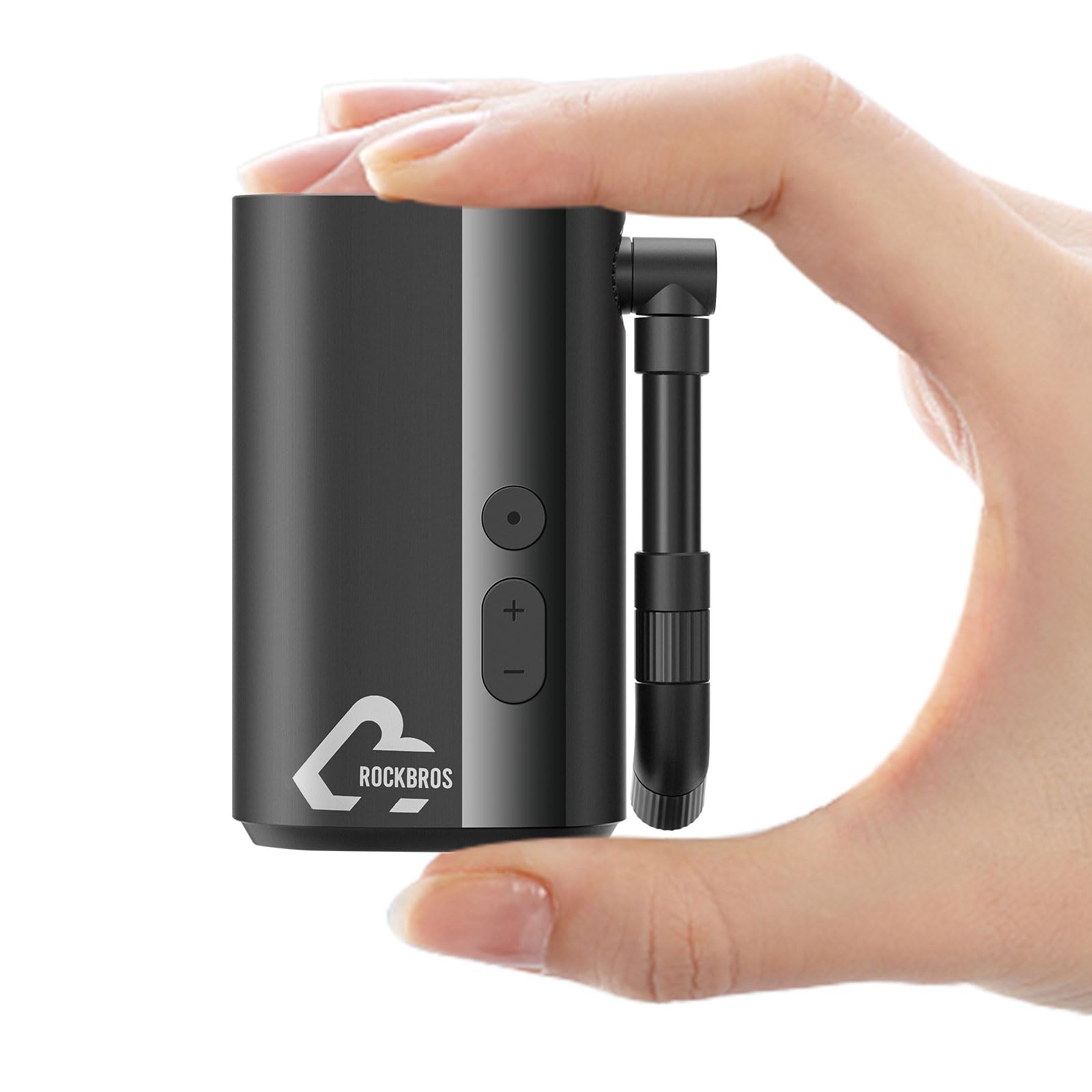 ROCKBROS Mini Bomba Eléctrica 150PSI Bomba de Aire Portátil con Pantalla 5000 mAh Inflador de Neumático Válvula Presta y Schrader para Bicicleta Pelotas
