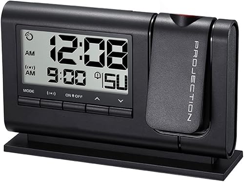 Reloj despertador de proyección para dormitorio, reloj despertador con proyección en la pared del techo con cargador USB, función de repetición