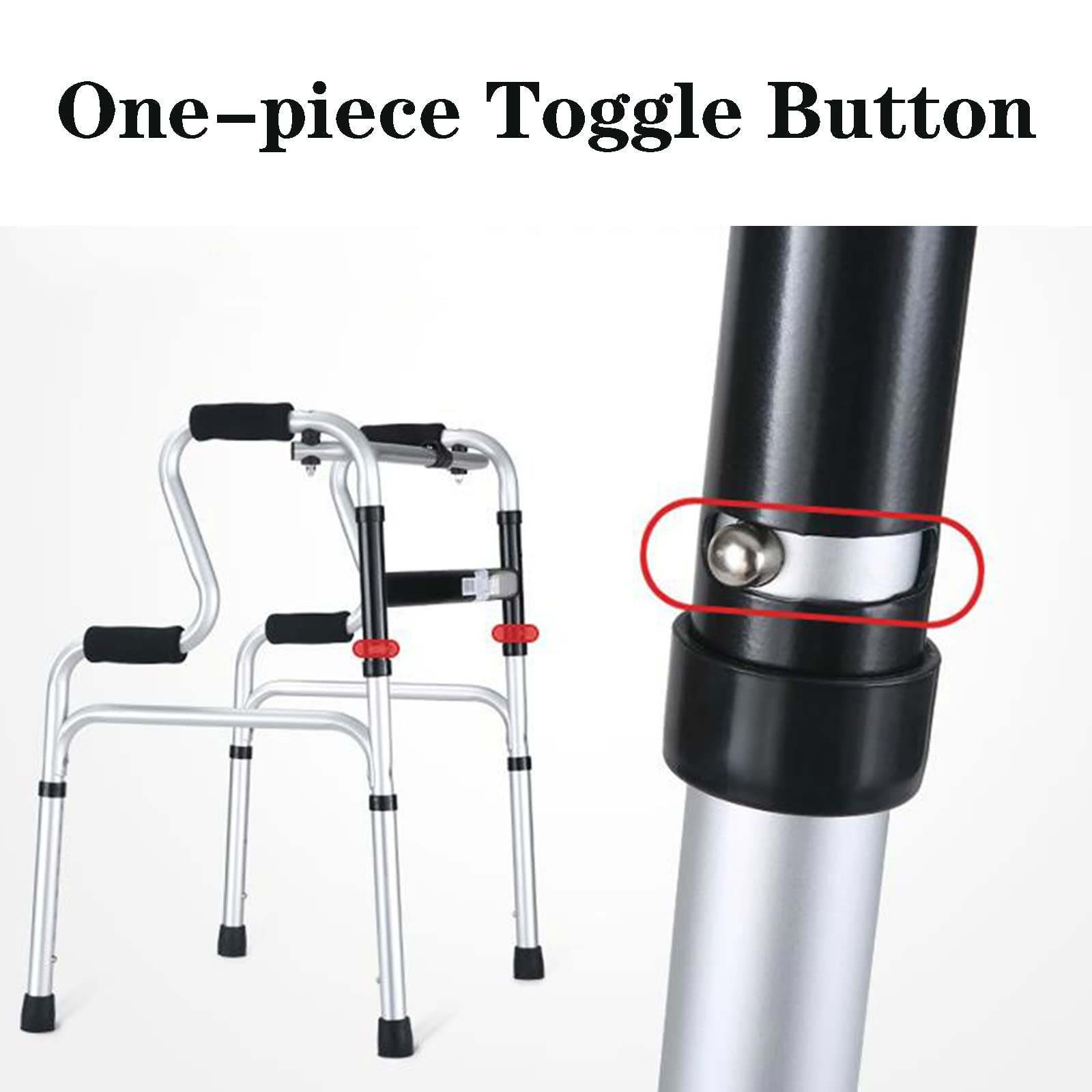 Cesta para Caminar para Personas Mayores estándar de Aluminio, Andador Plegable para Personas Mayores, Cesta para Caminar para Personas Mayores con Movilidad de Altura Ajustable pa