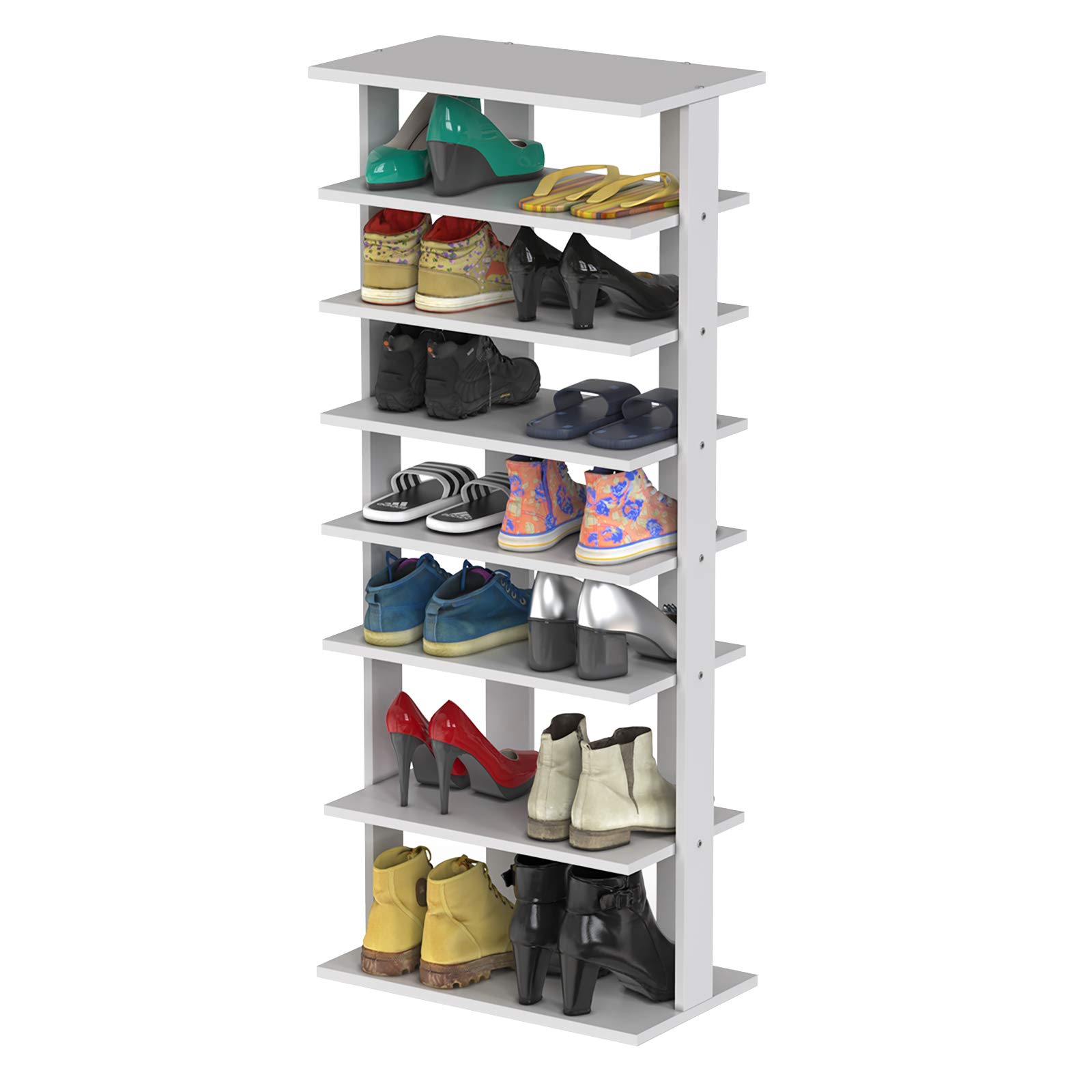 Buy Tangkula 7 Tiers Vertical Shoe Rack, Entryway Wooden Shoes Racks