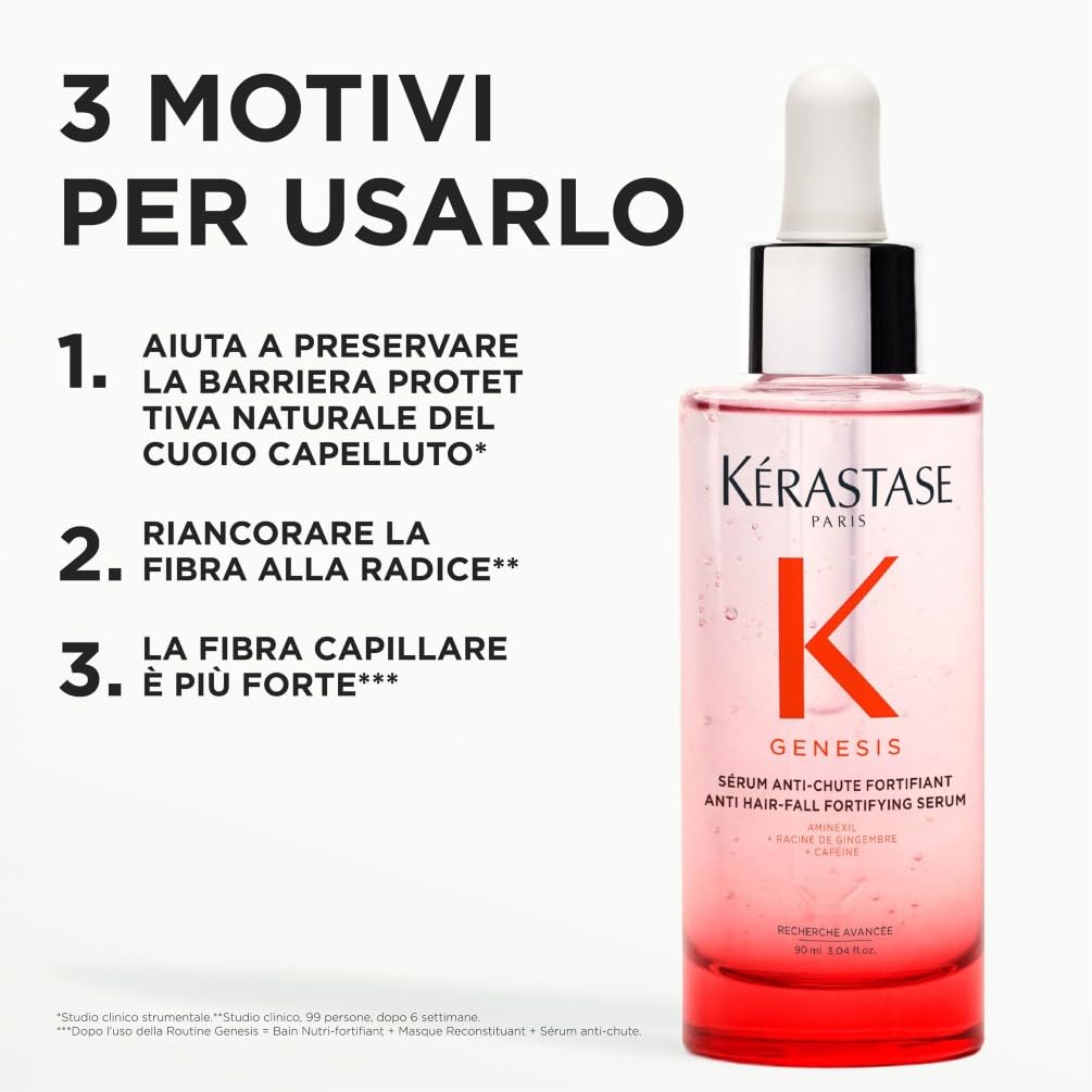 Kérastase, Genesis, Siero Fortificante Anti-Caduta, Trattamento Senza Risciacquo, Per Capelli Fini & Indeboliti, Anti-Chute Fortifiant